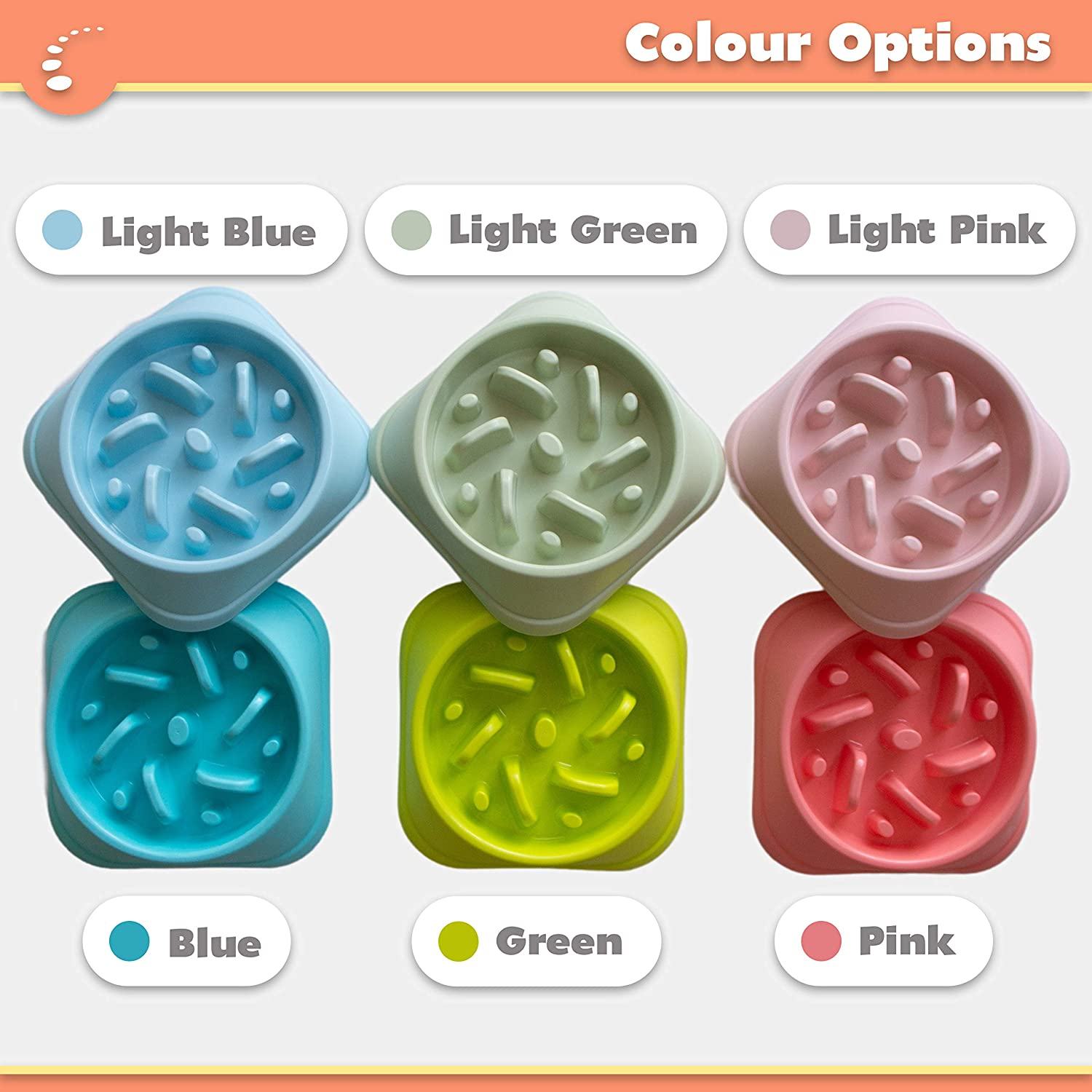 Zenify Dog Bowl Slow Feeder - Large 500Ml Healthy Eating Pet Interactive Feeder with Anti-Skid Non-Slip Base to Reduce Overeating Bloating Vomiting Obesity for Wet Dry Raw Food and Water (Light Green) image number 3