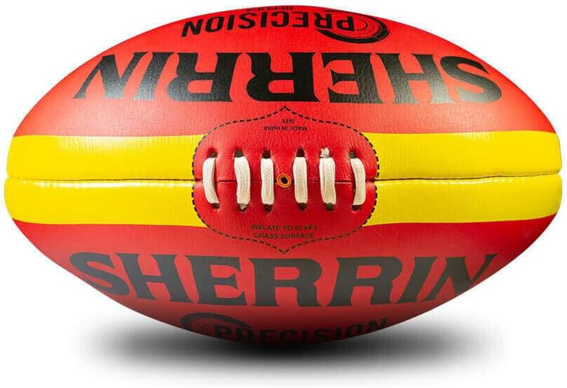 Sherrin Precision Leather Replica Football, Red, Size 4 image number 4