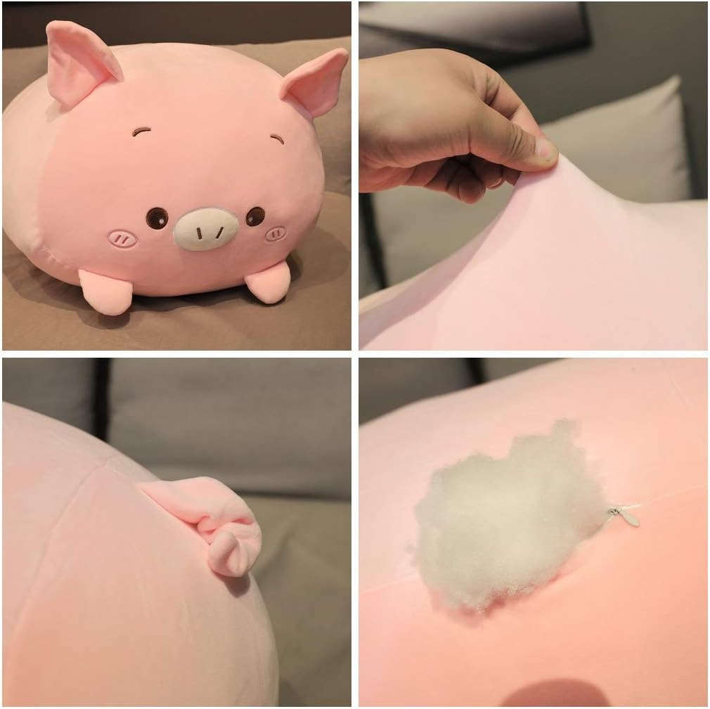 Pig Plush Pillow Soft Pig Stuffed Animal Toy Piggy Body Pillow, 33.5" image number 6