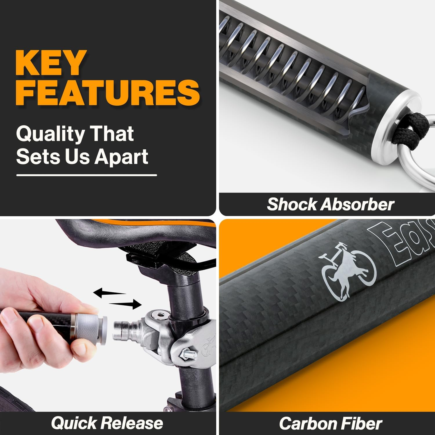 Malabi V2.0-180&deg; Rotating Dog Bike Leash - with Shock Absorbers and Quick Attach Mechanism | Carbon Fiber | Detachable, Adjustable for the Smoothest Ride- Patent Pending