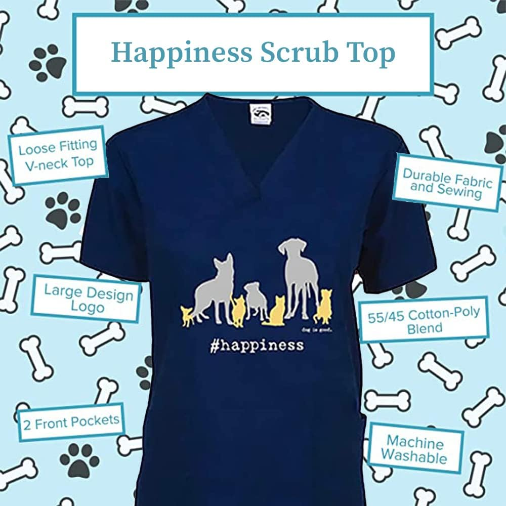 Dog Is Good #Happiness Scrub Top image number 3