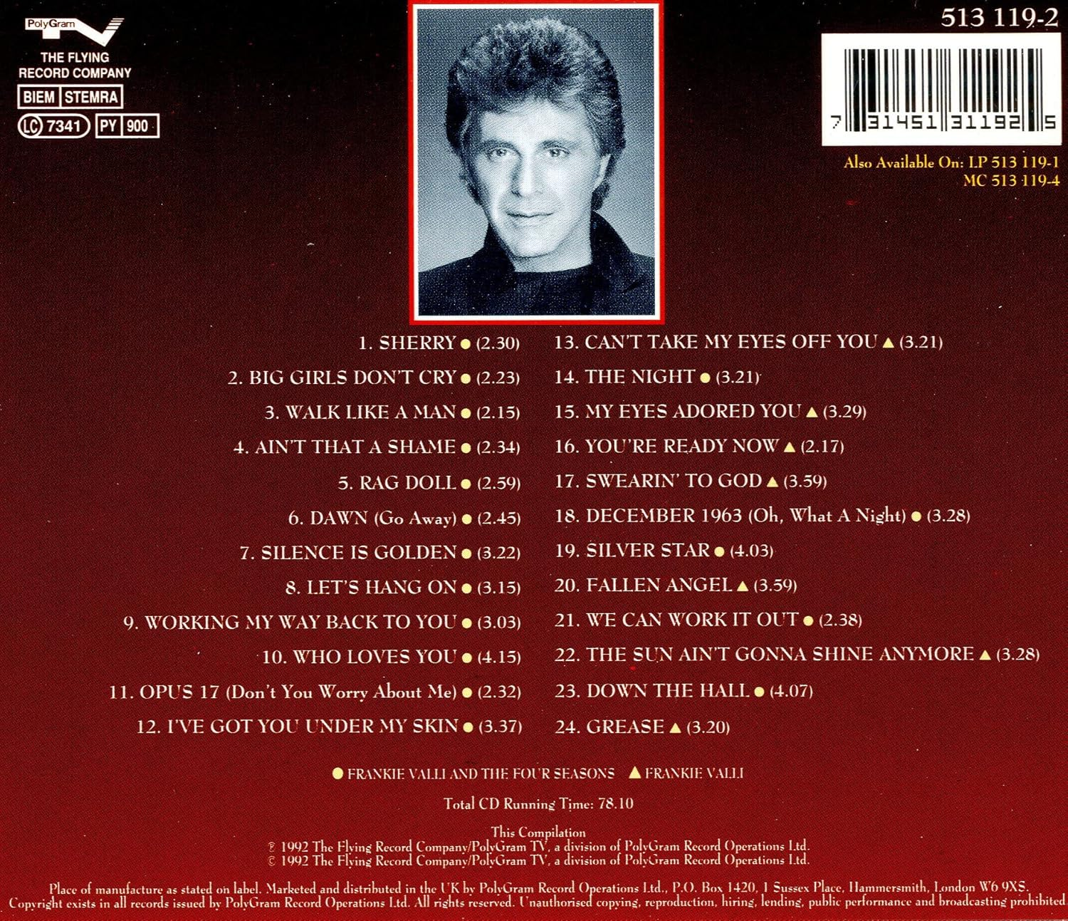 Very Best of Frankie Valli image number 1