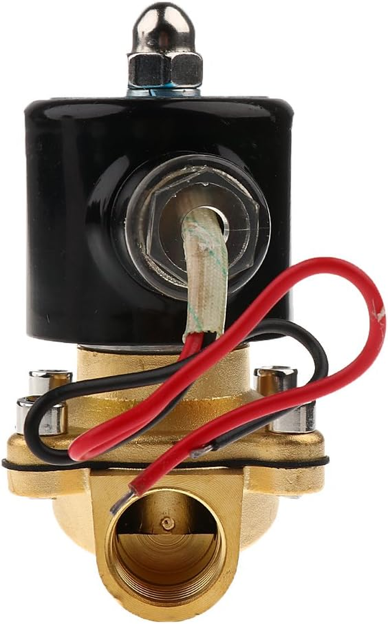 Blesiya DC 12V 1/2"Inch Brass Electric Solenoid Valve Water Air Fuel Gas Normally Closed image number 1