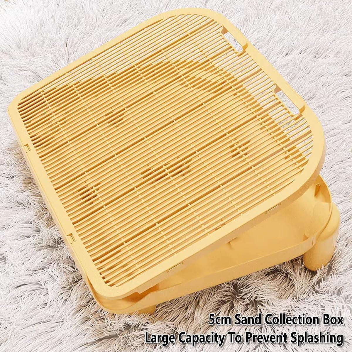 AIMALL Double-Layer Cat Litter Mat with Large Grid Leak Design 19.68X15.94X3.54In Anti-Tracking Rubbing Foot Platform with Detachable Tray Non-Slip Base for Cat Litter Box Area image number 2