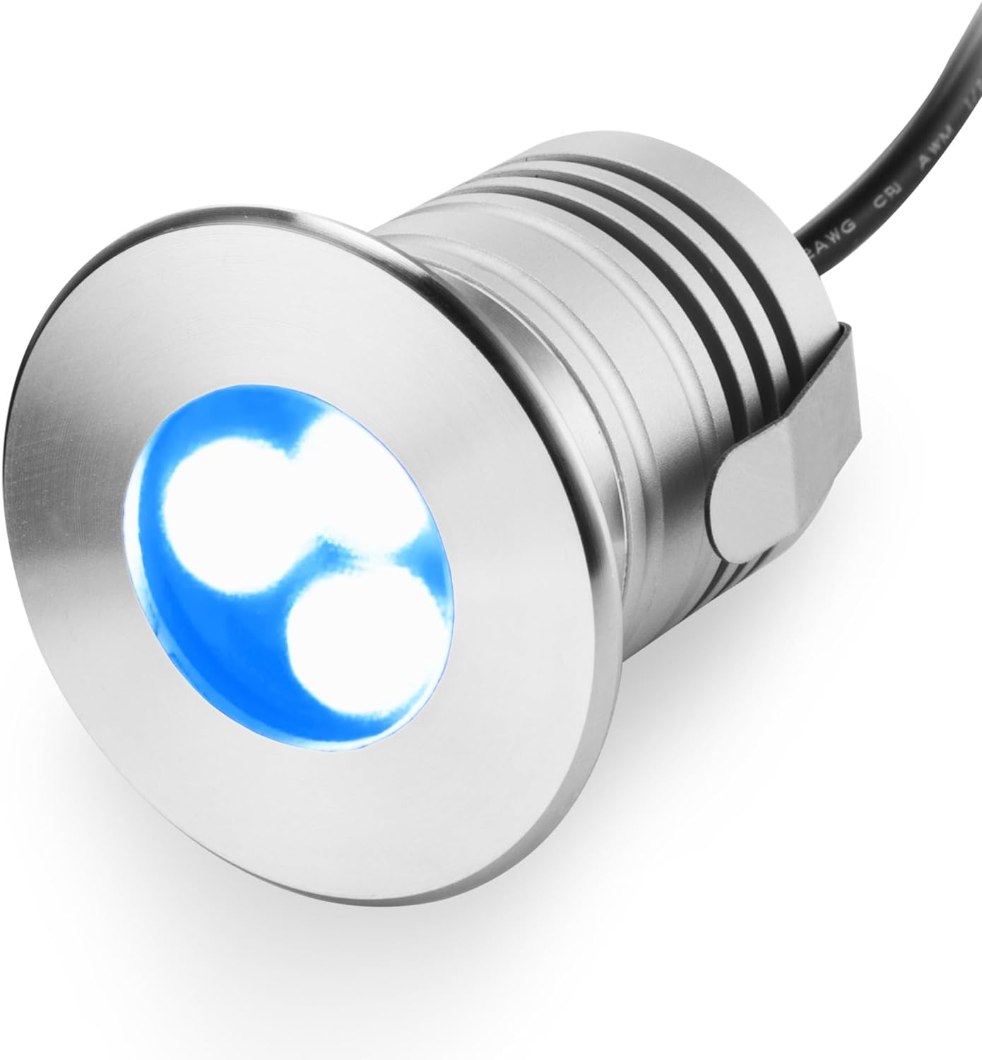 CNBRIGHTER LED Underwater Swimming Pool Lights,3W CREE Chip,12V-24V DC,IP68 Waterproof,Stainless Steel Aluminum,For Inground Pools Ponds Fountains and Boats (Blue)