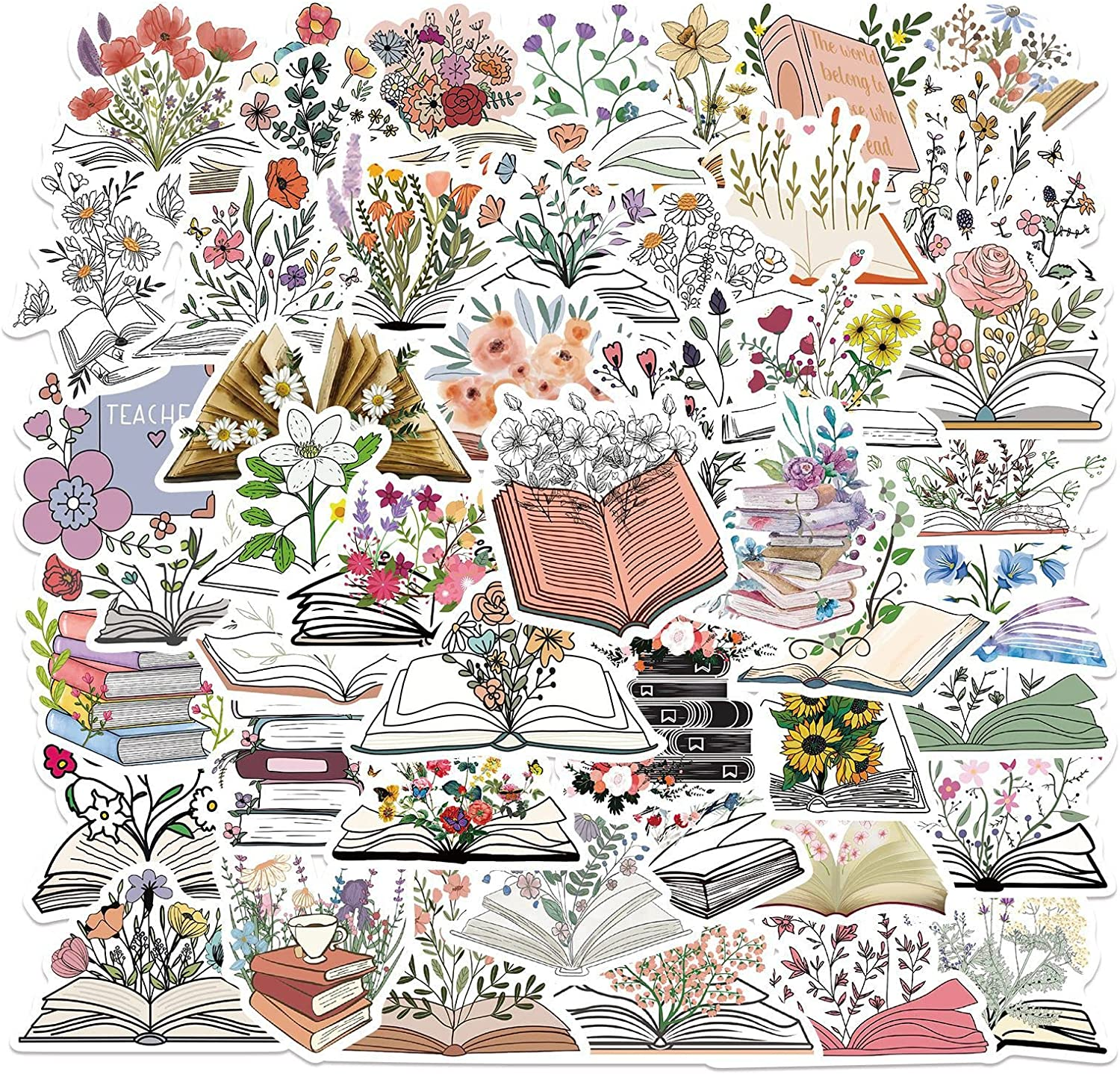 100Pcs Vintage Stickers, Aesthetic Flower Book Stickers for Scrapbook Journaling Water Bottles Laptop, Scrapbooking Supplies Kit, Waterproof Vinyl Bullet Junk Journal Stickers for Kids Adults