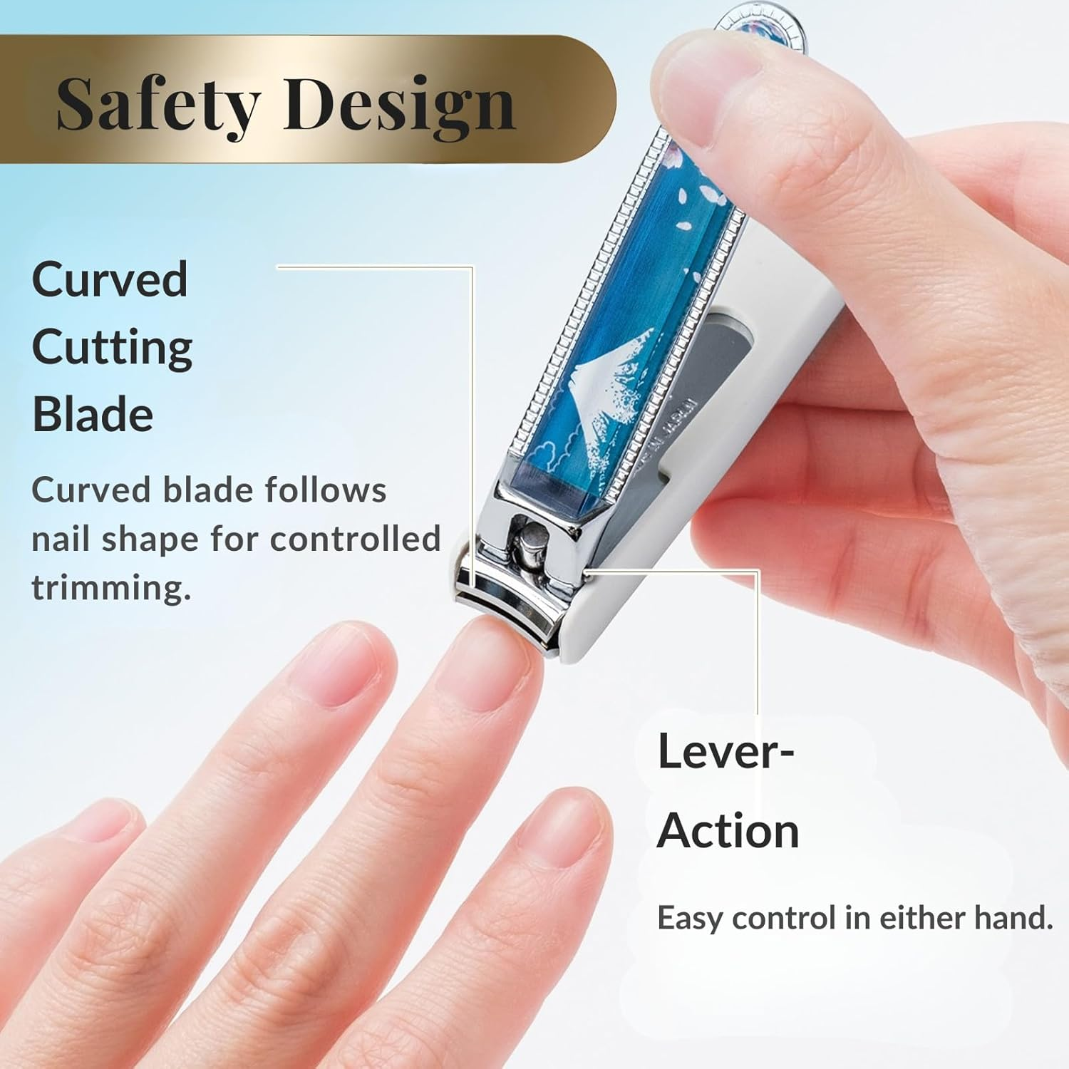 Wablade Steel Nail Clippers Fingernail and Toenail Curved Blade Made in Seki Japan (Mt.Fuji) - Maiko image number 2