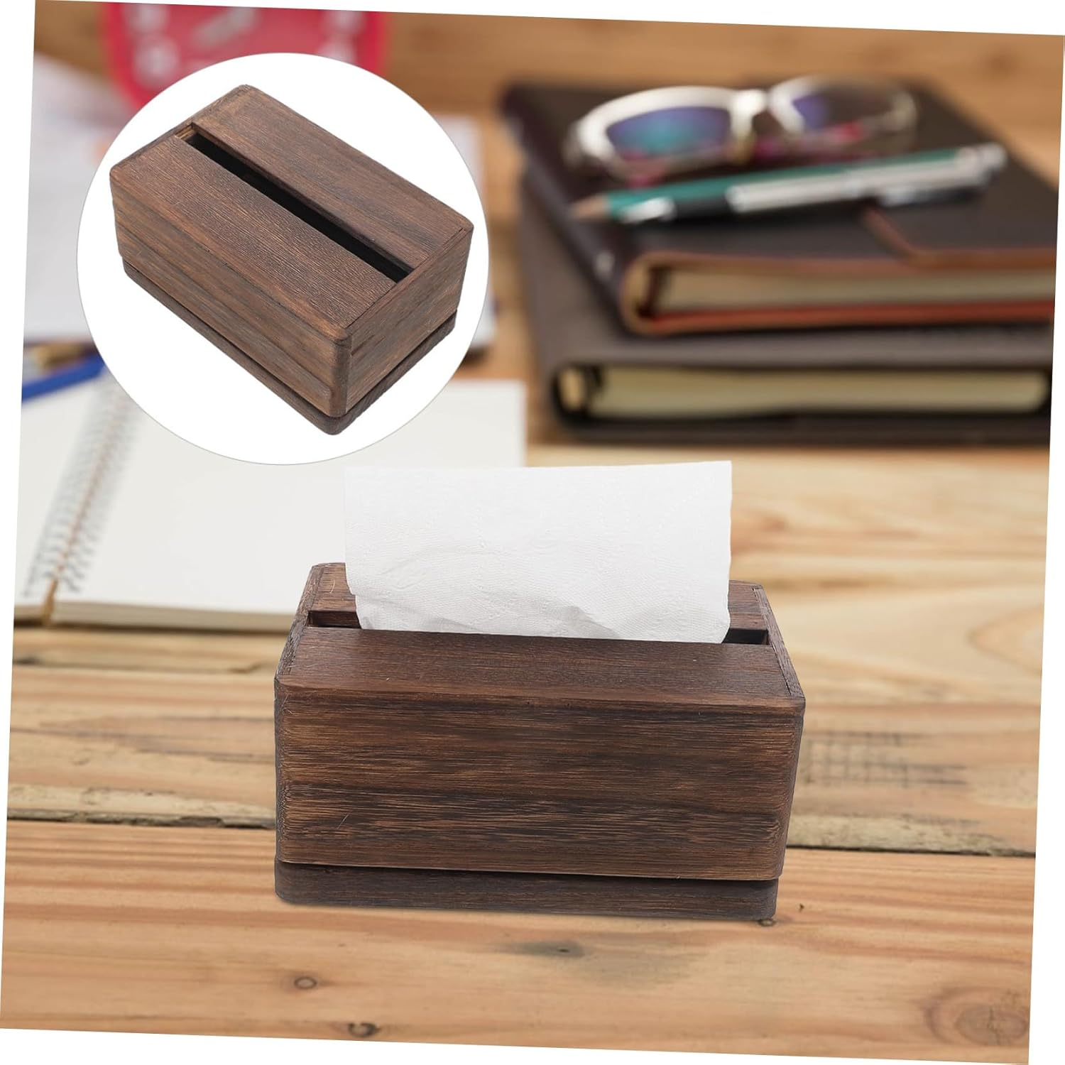 Ciieeo Elegant Wooden Tissue Box Napkin Holder Modern Design for Kitchen Dining image number 4