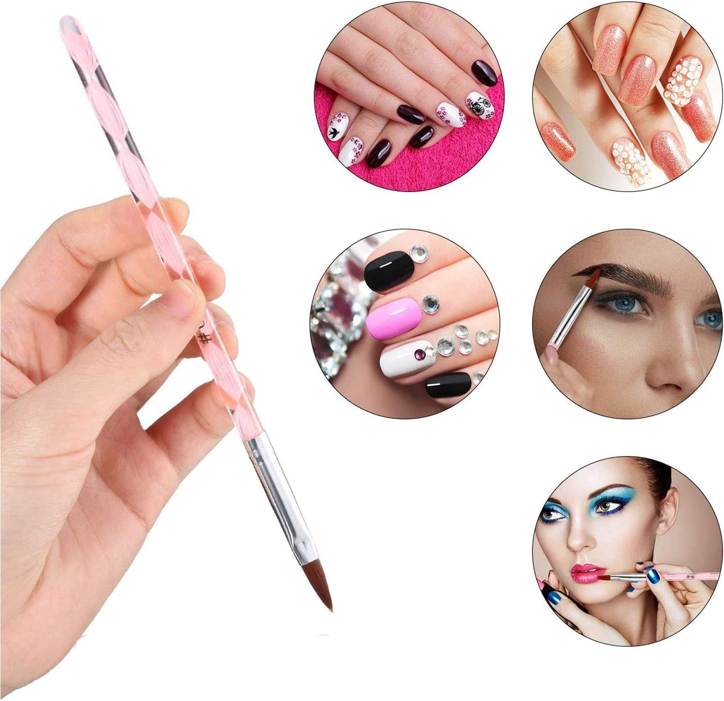 5 Pieces Nail Painting Brushes UV Nails Art Drawing Builder Pen Brush image number 5