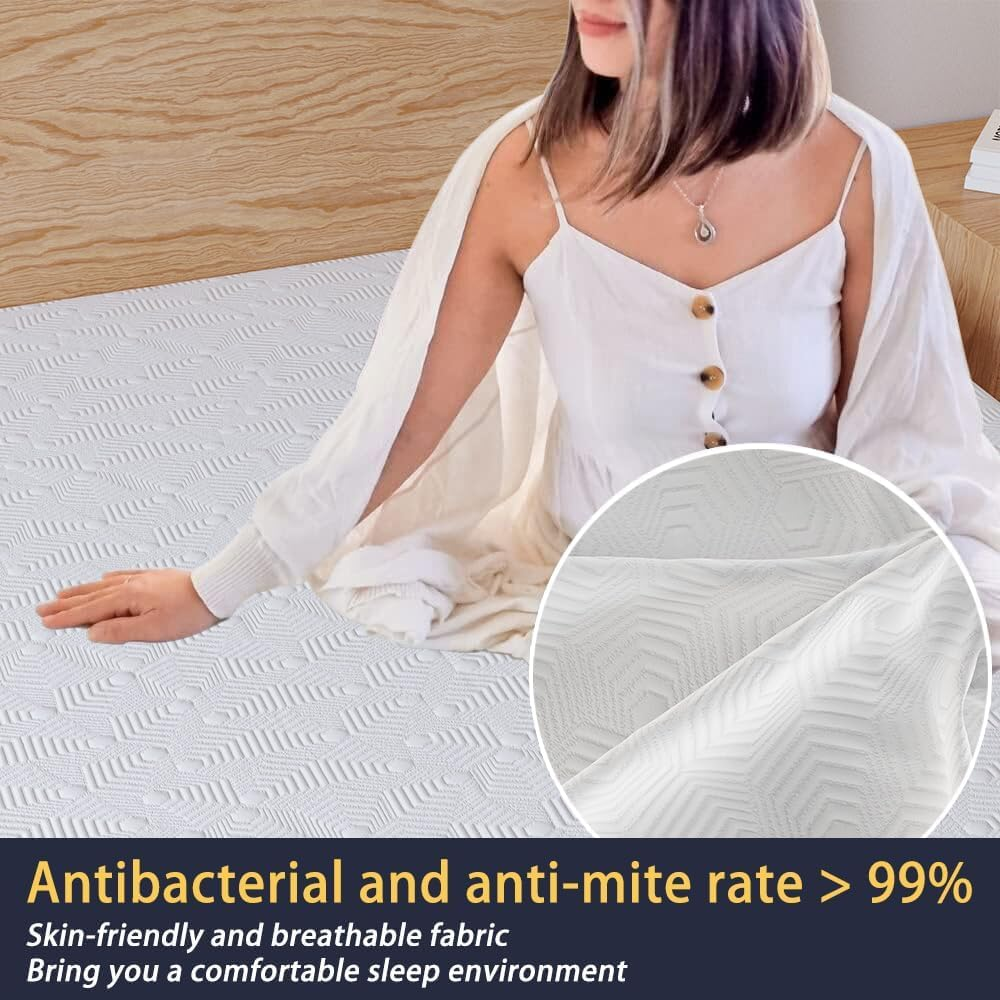 Sweetlove Queen Gel Memory Foam Mattress Topper - Premium Cooling Sleep & Pressure Relief - Non-Slip Design - Removable & Washable Cover - Certipur-Us Certified image number 4