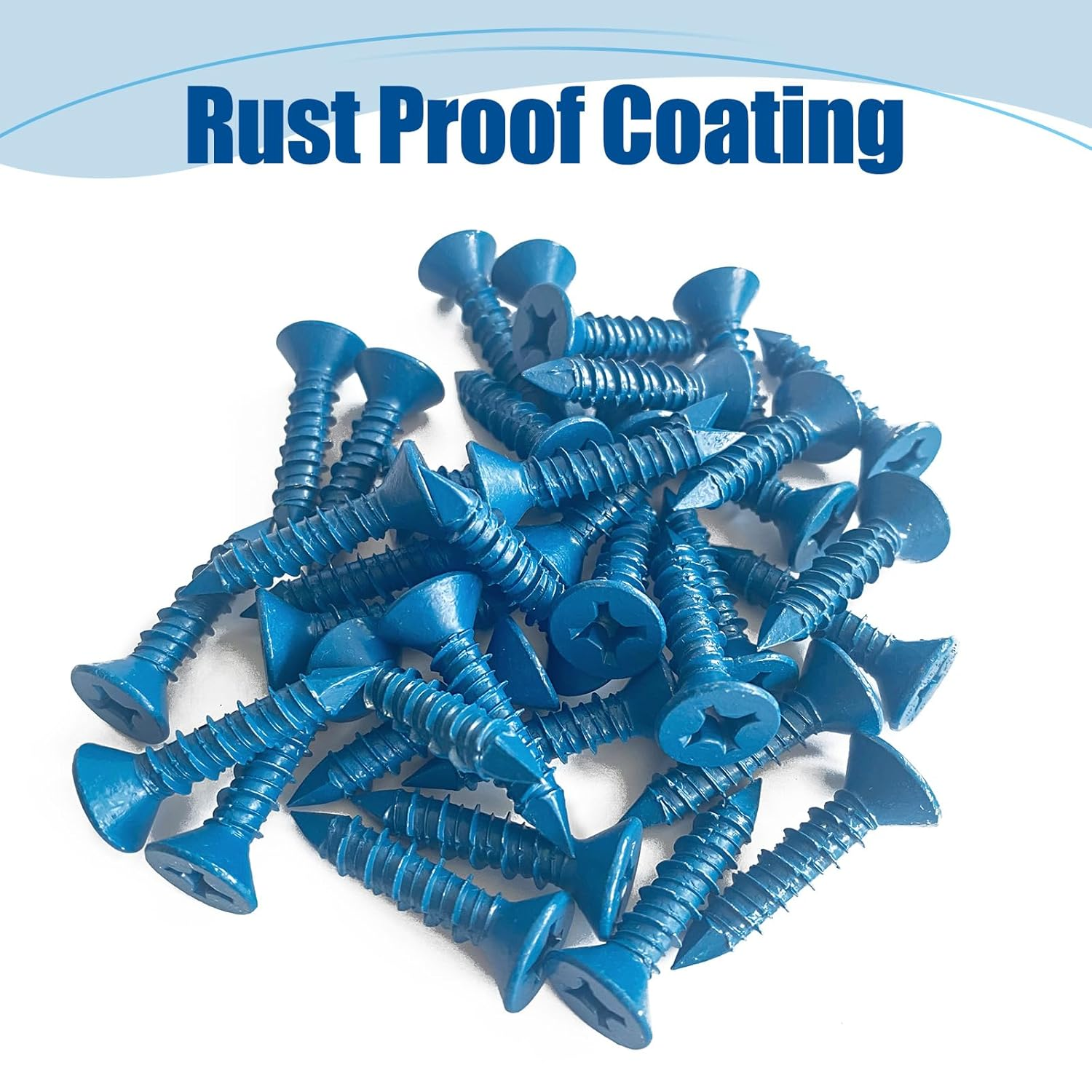 1/4&Prime;&times;2-1/4&Prime; (200Pcs) Flat Head Concrete Screw Anchor, Blue Screw, for Anchoring to Masonry, Block or Brick image number 6