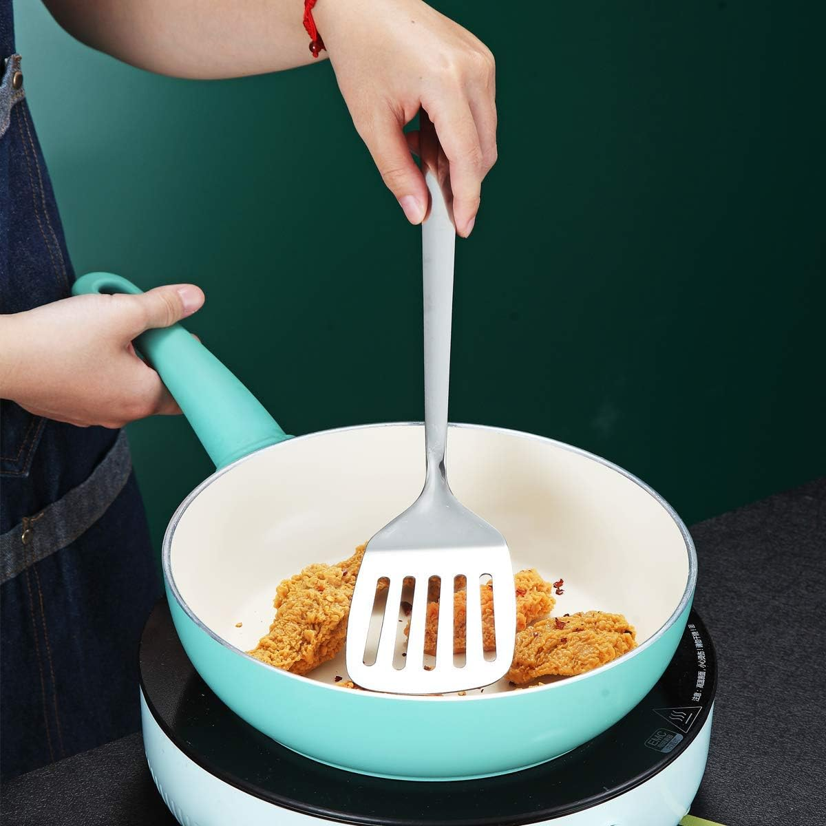 Berglander Stainless Steel Spatulas, Slotted Turner, Metal Spatulas Turner for Cooking, Kitchen Spatulas for Nonstick Cookware, Barbecue Spatulas, Dishwasher Safe, Easy to Clean image number 6