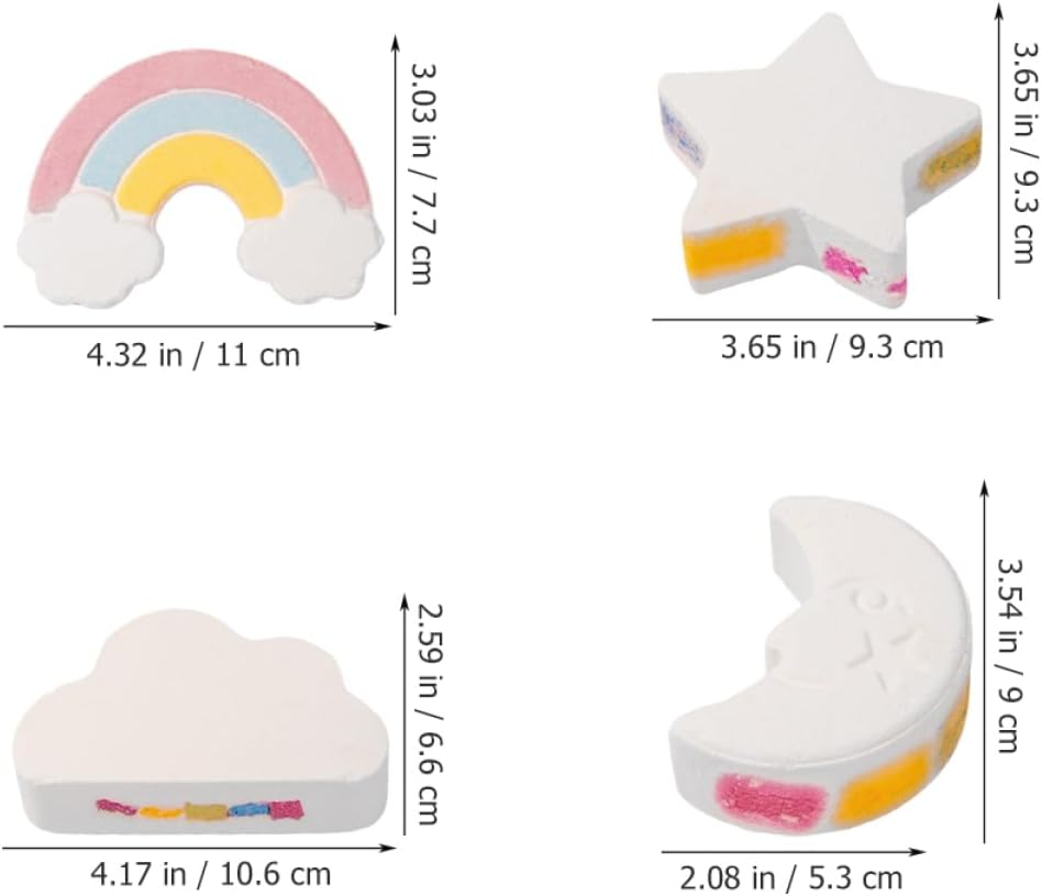 BUTIFULSIC 4Pcs Salt for Bathing Essential Oil Bath Supply Shower Steamer Cloud Shaped Bath Bubble Bathing Bubble Bathing Salt Small Bath Salt Sea ​​Salt image number 4