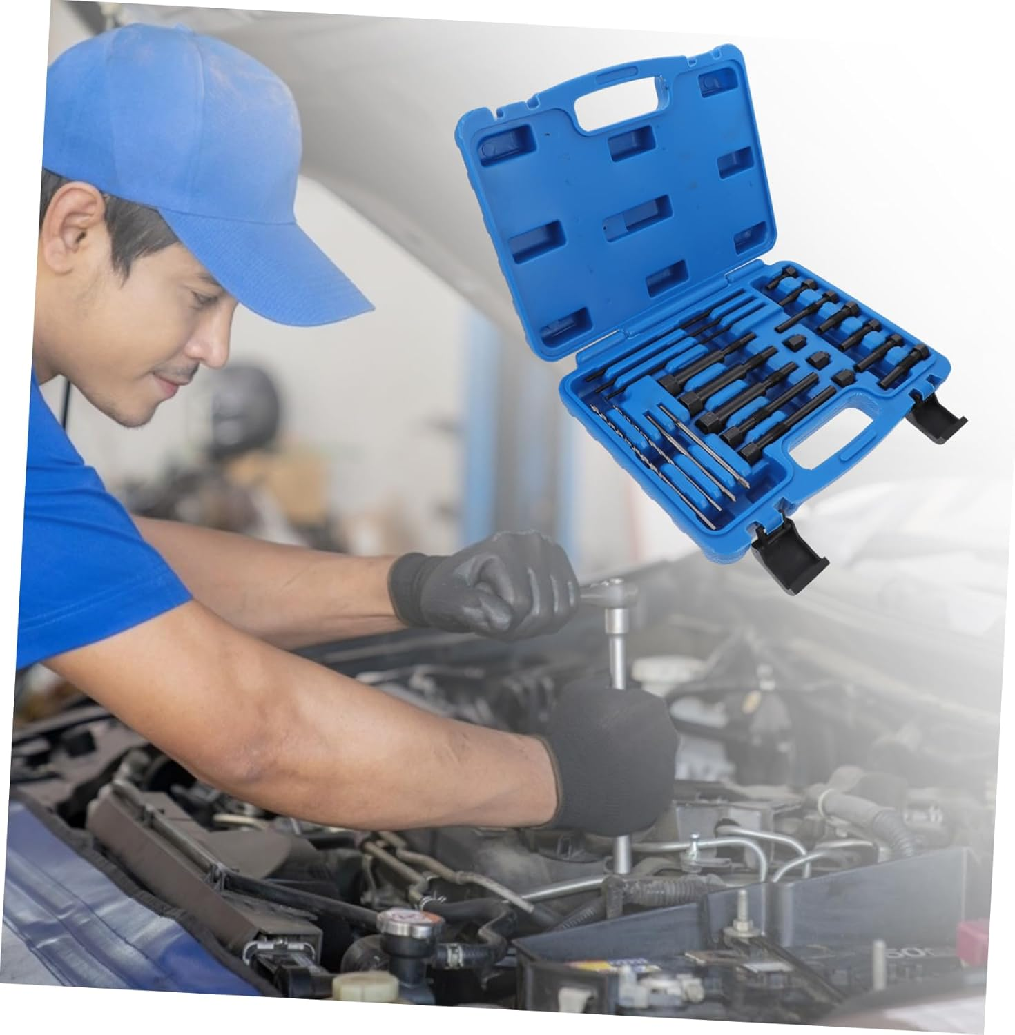 HEALEEP Car Glow Plug Extracting Tool Set 22Mm Auto Repair Puller for Broken Electrode Thread Removal Automotive Maintenance Equipment image number 3