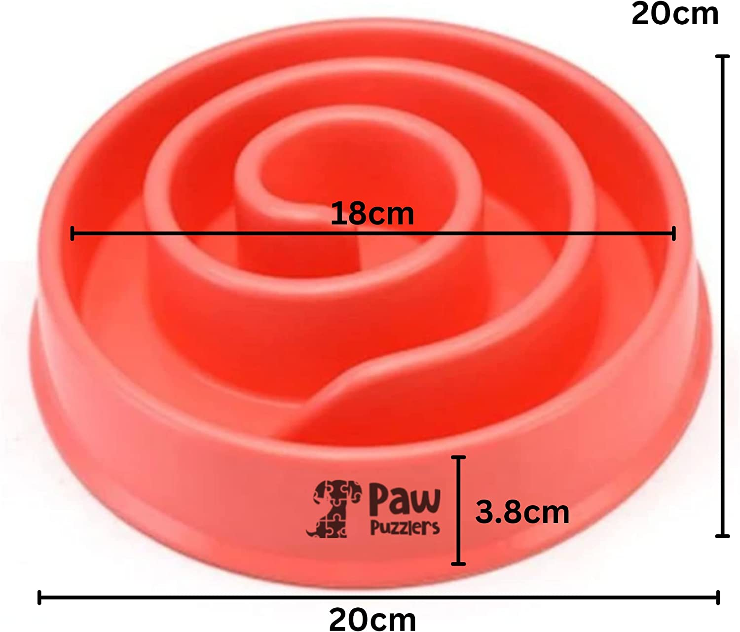 Dog Bowl Spiral Slow Feeder, Dog Bowl, Enrichment Food Bowl, Interactive Slow Feeder, Wet and Dry Dog Food, 20Cm, Pink image number 4