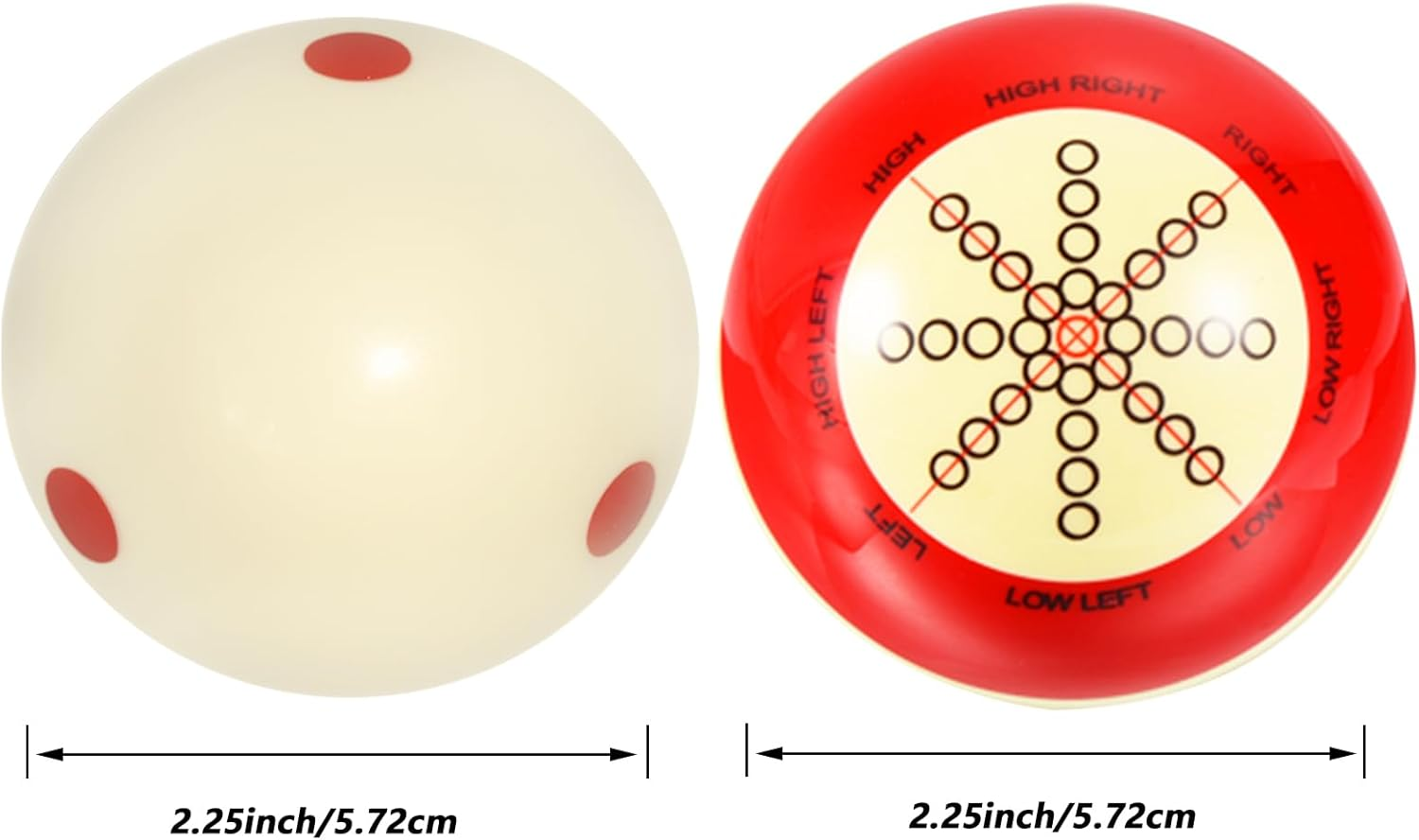 2 Pcs Billiard Training Cue Ball,Pool Cue Ball Practice with Dots,Inchluded Billiard Gloves,Pool Table Marker Dots,Billiard Balls Used in American Billiards Eight Balls image number 5