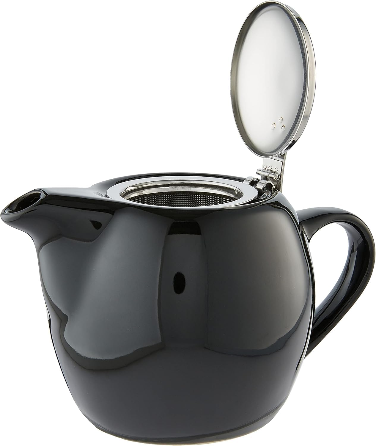 Avanti Camelia Ceramic Teapot, 500Ml, Pitch Black - Fire Engine Red image number 5