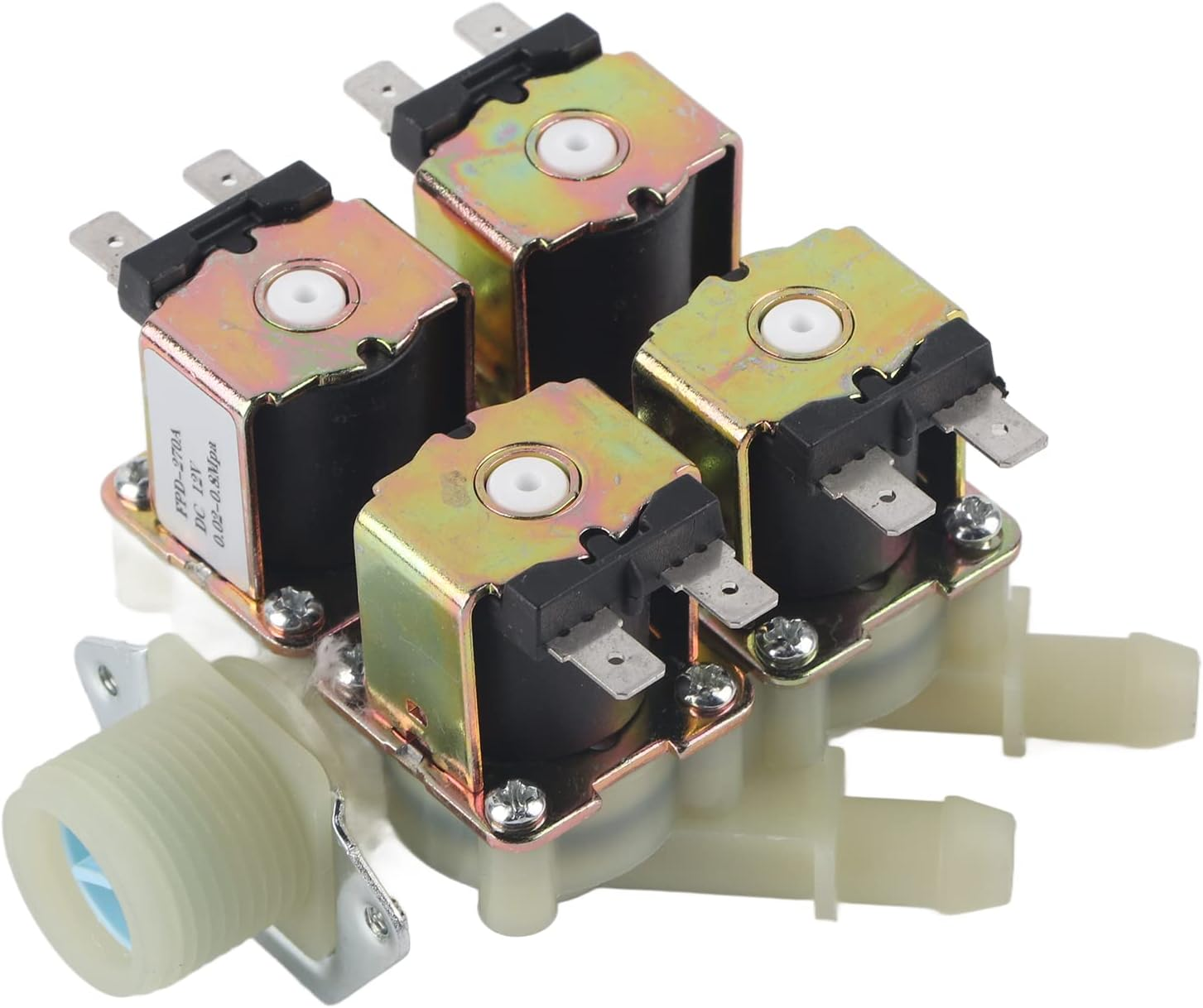 1 in 4 Out Plastic Electromagnetic Valve, DC 12V DN20 G3/4 Normally Closed Water Drain Valve, for Water Drain image number 1