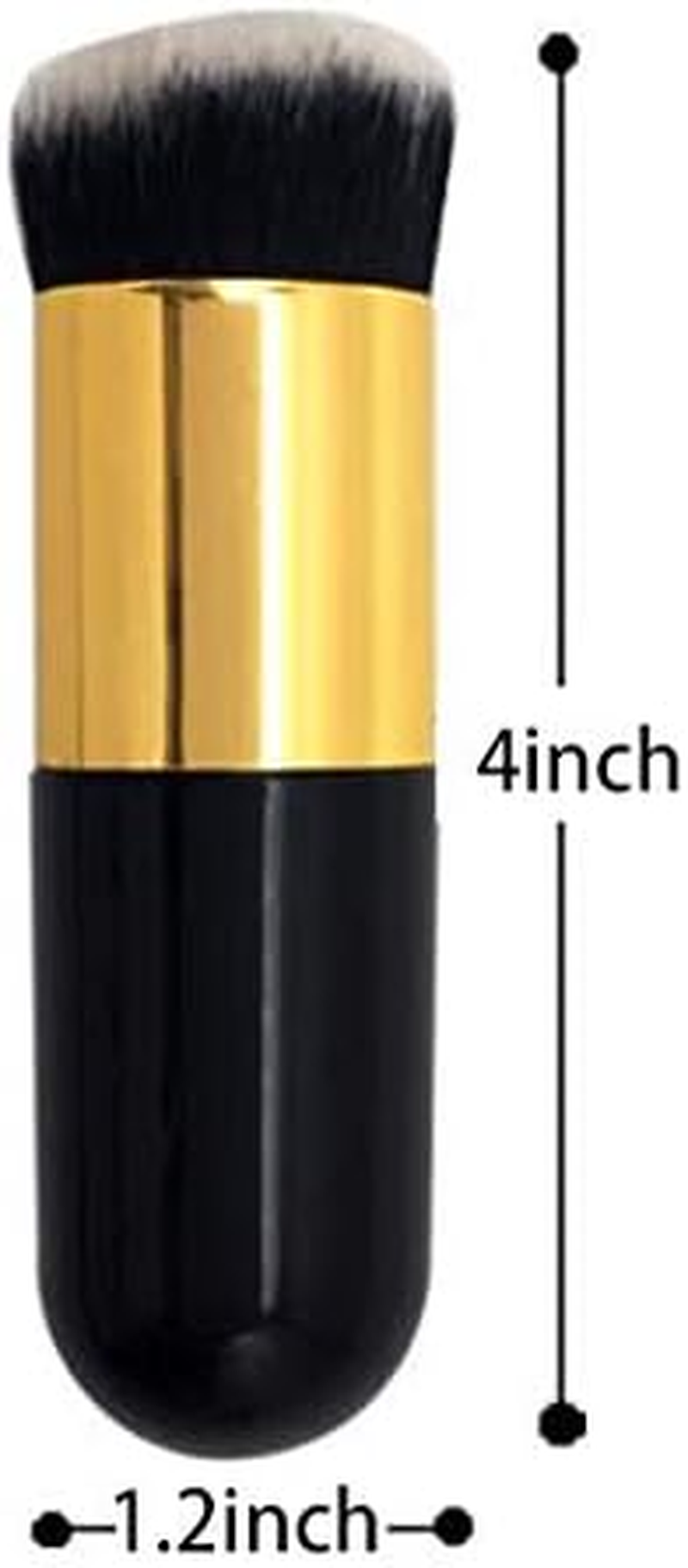 2 Pieces Foundation Brush, Chubby Makeup Brush, Suit for Blending Liquid, Cream or Flawless Powder Cosmetics(Golden & Silver) image number 4