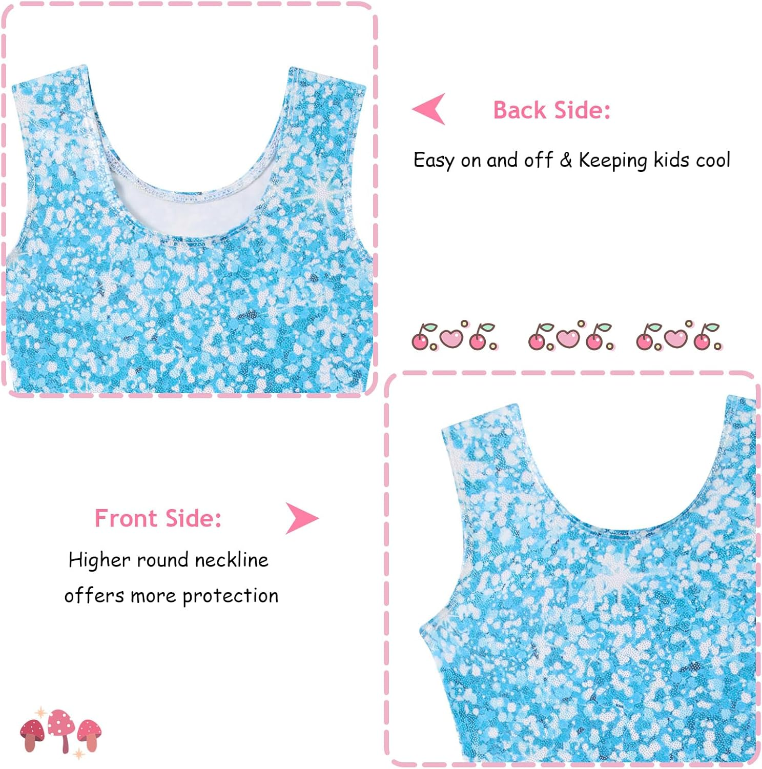 Vogseek Leotards for Girls Gymnastics Kids Biketards Size 4-12 with Scrunchie image number 3