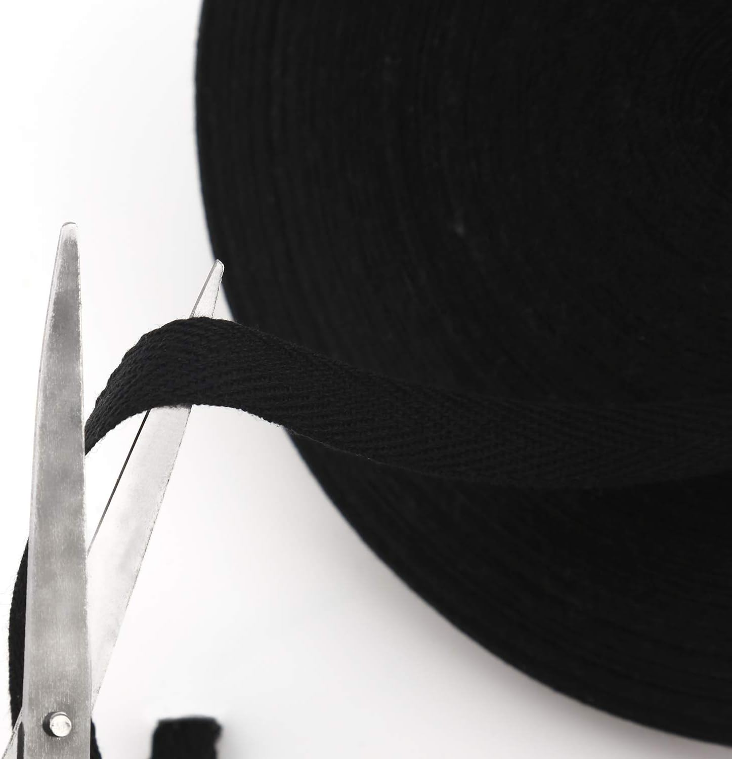 LUTER 50 Yard Twill Tape Ribbon, Herringbone Tape Ribbon Natural Cotton Webbing Tape Bias Binding Tape for DIY Crafts Sewing Supplies (Black, 1/2 Inch) image number 4