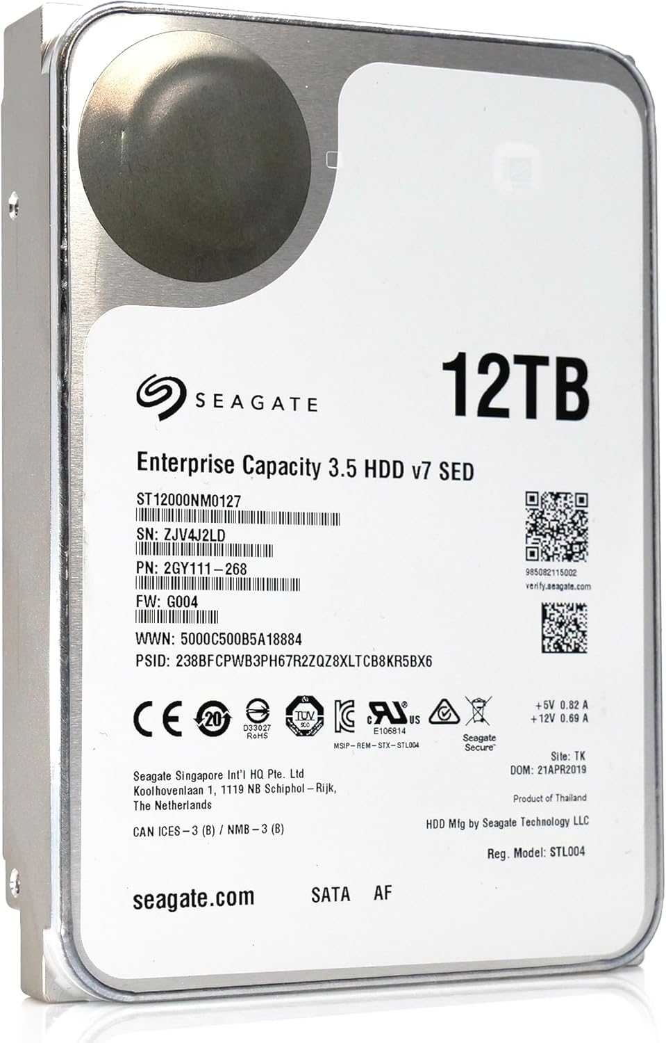 Seagate Enterprise Capacity V7 ST12000NM0127 - Hard Drive - 12 TB - Internal - 3.5 Inch - SATA 6Gb/S - 7200 RPM - 256MB Cache (Refurbished) image number 5