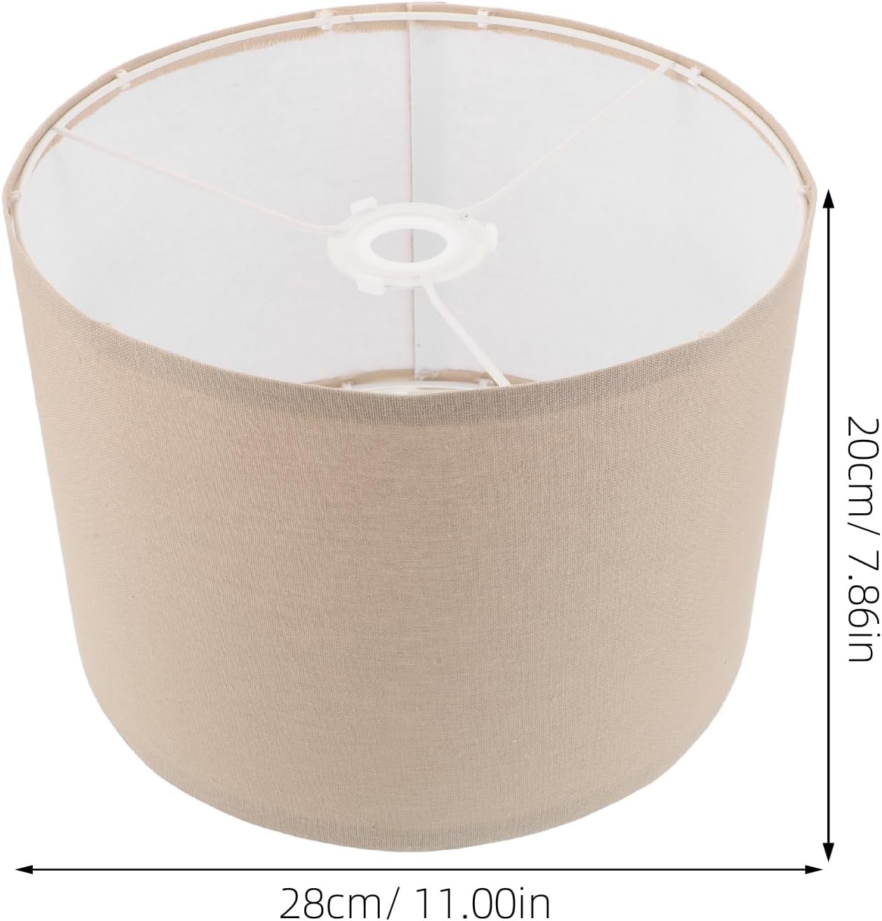 Levemolo Faux Linen Table Drum Lampshade Replacement Cylinder Lampshade Fabric Lamp Cover for Bedroom Living Room Bedside Side Table Lamp Khaki image number 5