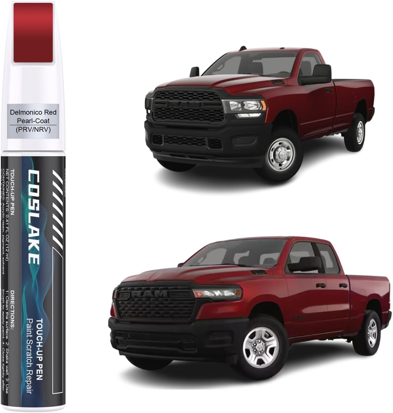 Car Touch up Paint(Patriot Blue Pearl-Coat(Ppx/Rpx)) for Dodge Ram, Car Paint Scratch Repair Kit, Quick & Easy Solution to Repair, 2 in 1 Scratch Remover Pen with 2PCS Disposable Micro