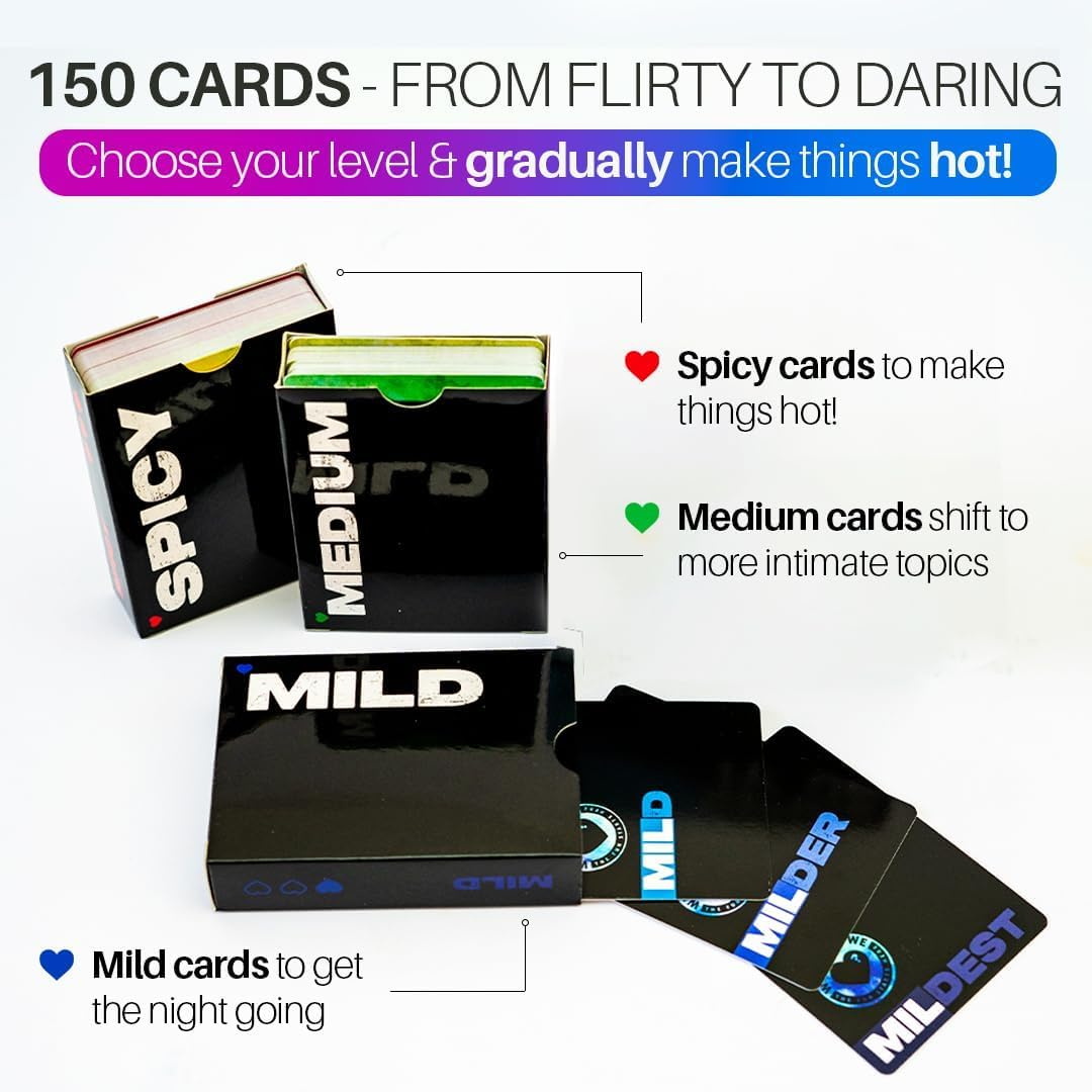 Why Don'T We Spice It up - 150 Intimate Card Game for Couples | 3 Levels Cold to Hot | Bedroom Games for Adults | Perfect for Valentine'S Day & Anniversaries | Passion & Connection