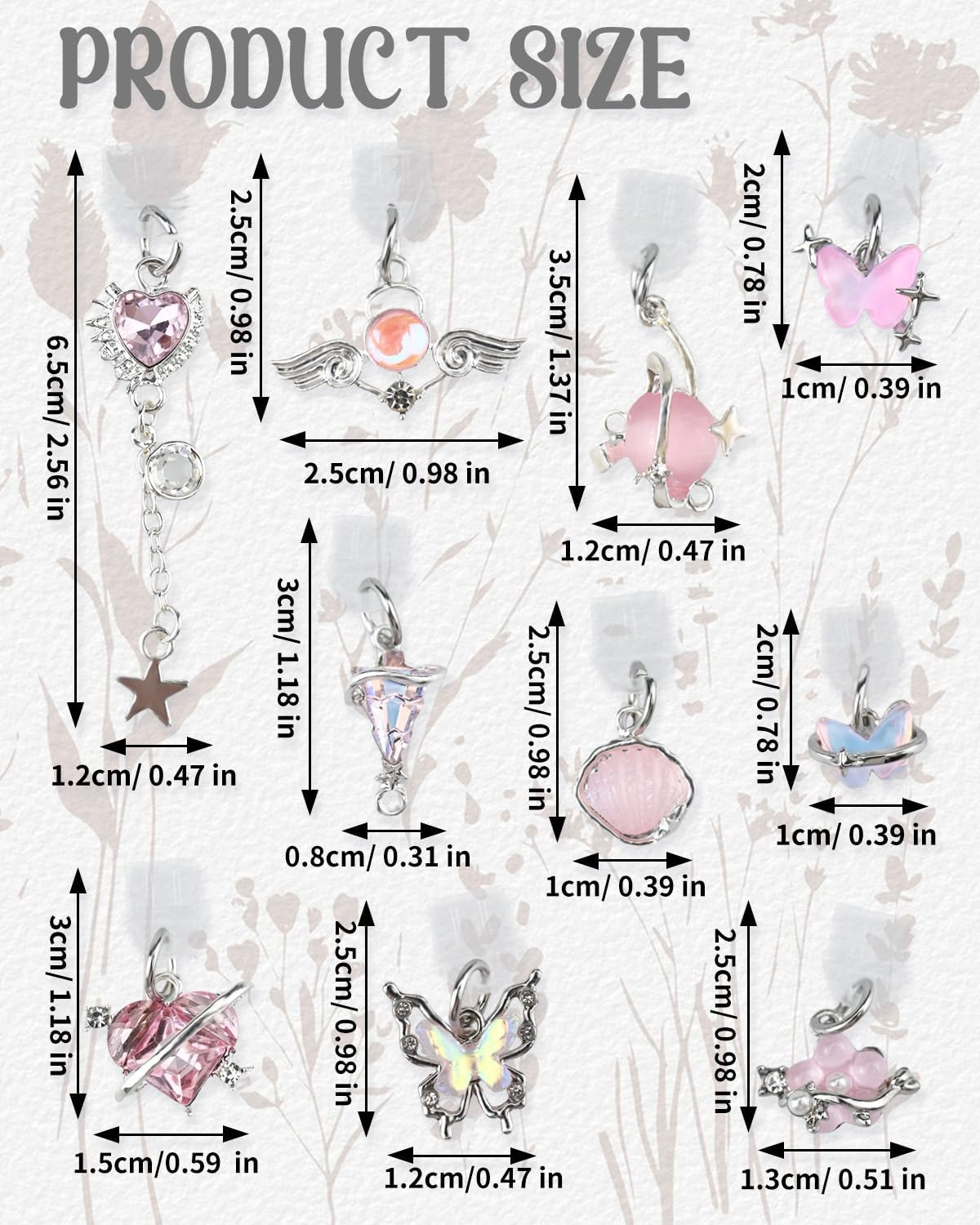 10PCS Charms for Kindle, Stylish Dust Plug Charm, Charging Port Cover for Phone Type C/USB C Phones Charms for E-Reader Lover Men Women Teachers Students image number 2