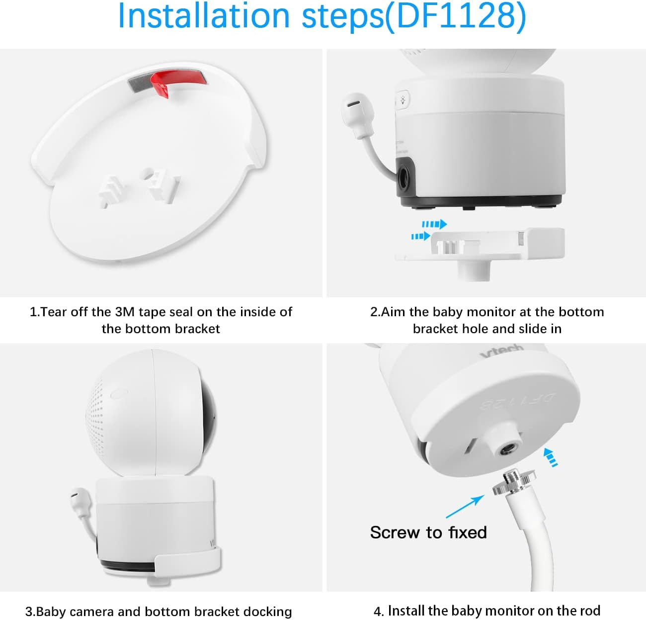 HOLACA 40Cm Clip Holder Mount Bracket for Vtech RM5766HD/RM7756HD/VM5463/RM5764HD/RM5864HD/RM7764HD/BM3800/BM4700/BM5600/BM5700 Baby Monitor image number 4