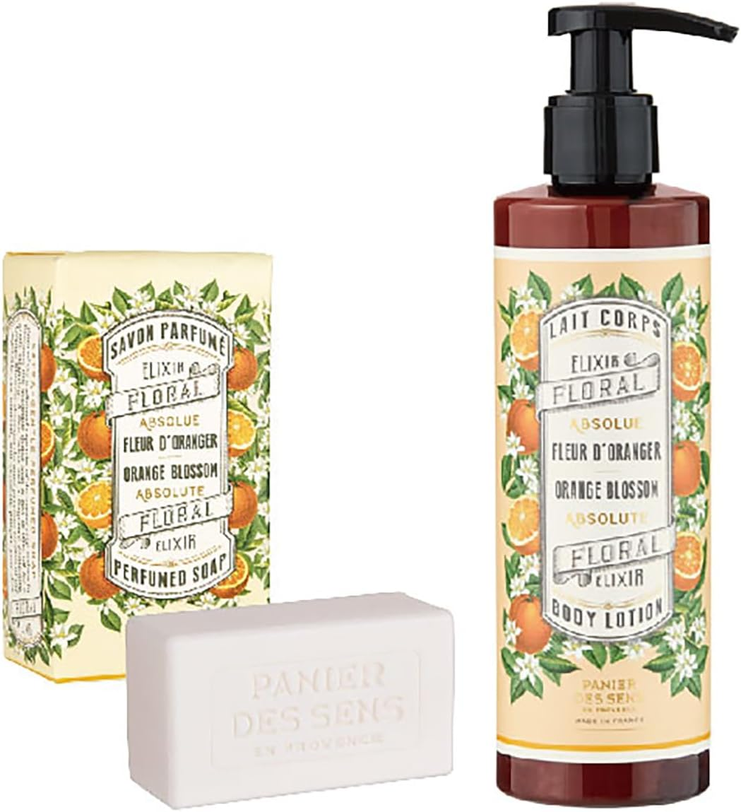 Panierdessens Absolute Orange Blossom Fragrance "Perfumed Soap & Body Milk" Made in France Provence Soap & Moisturizing Cream