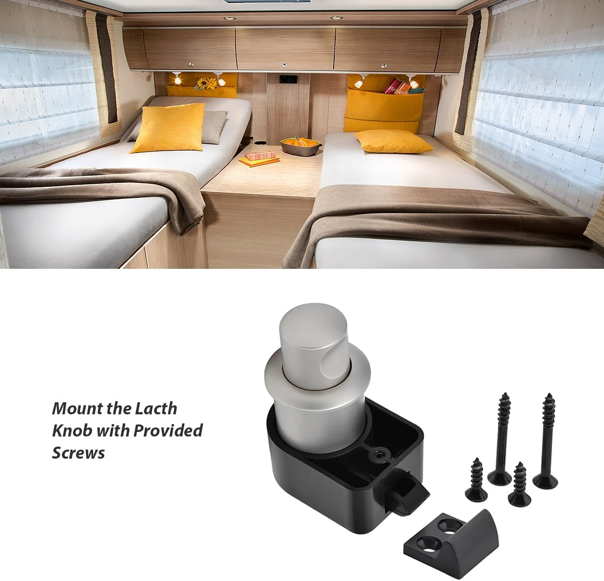 Dream Lighting 2PCS RV Locks Zinc Alloy Push Button Latch Knob Caravan Camper Trailer Motor Home Boat Vehicle Cabinet Drawer Cupboard Door image number 5