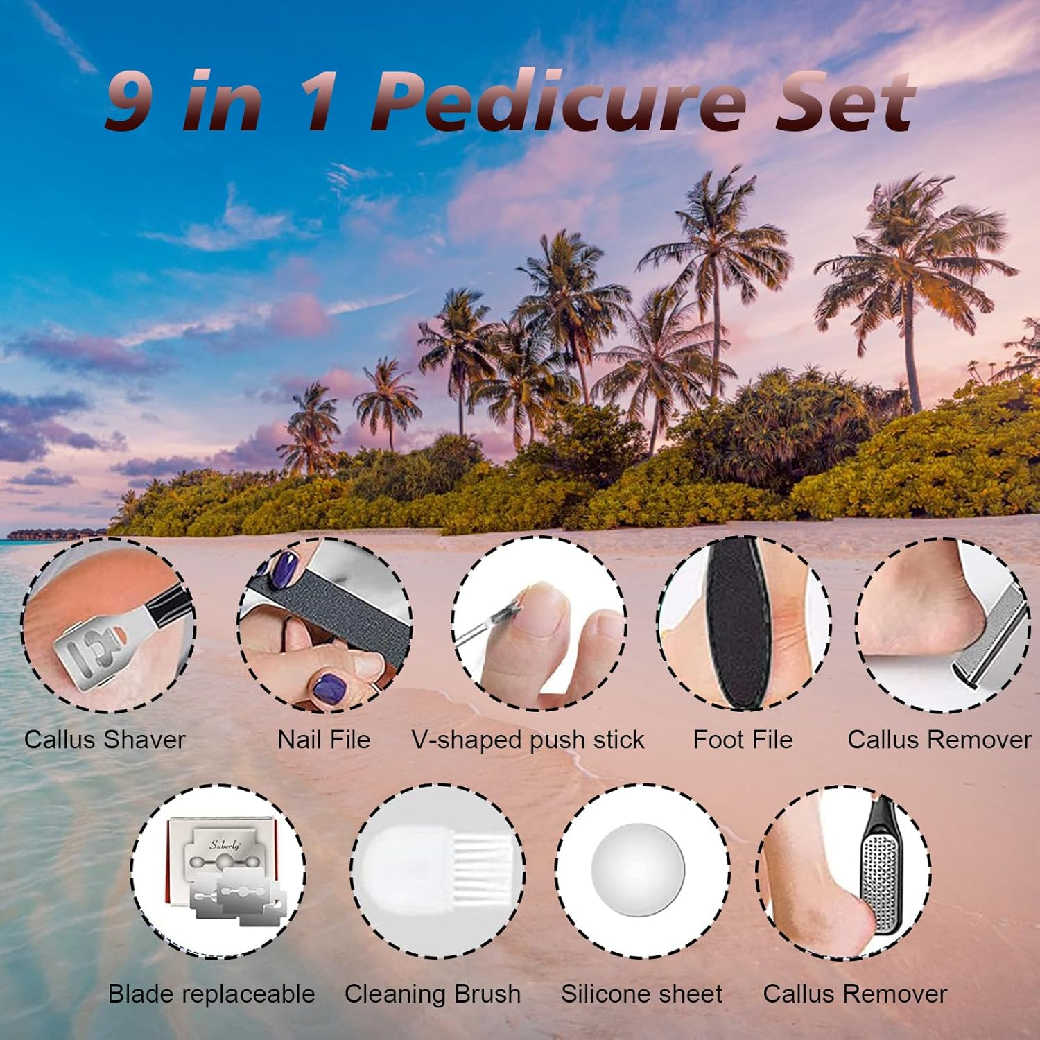 Electric Foot Callus Remover, Professional Electric Feet File Rechargeable Foot Scrubber Pedicure Kit with 3 Roller Heads for Heels and Dead Skin White