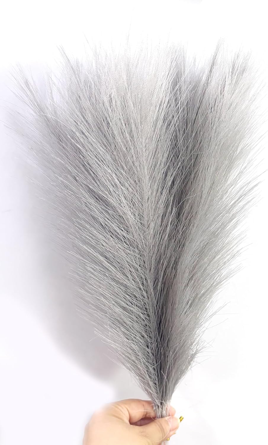 15 PCS Artificial Reed Flowers Fake Grass 15.7 Inch Tall Onion Grass Artificial Pampas Grass Greenery Floor Plants for Room Office Garden Indoor (Brown)