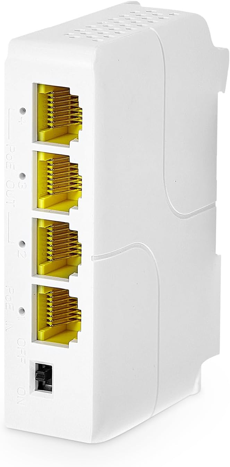 Mokerlink 4 Port Gigabit Poe Extender, IEEE 802.3 Af/At Poe Repeater, 10/100/1000Mbps, 1 Poe in 3 Poe Out, Wall & Din Rail Mount POE Passthrough Switch image number 3