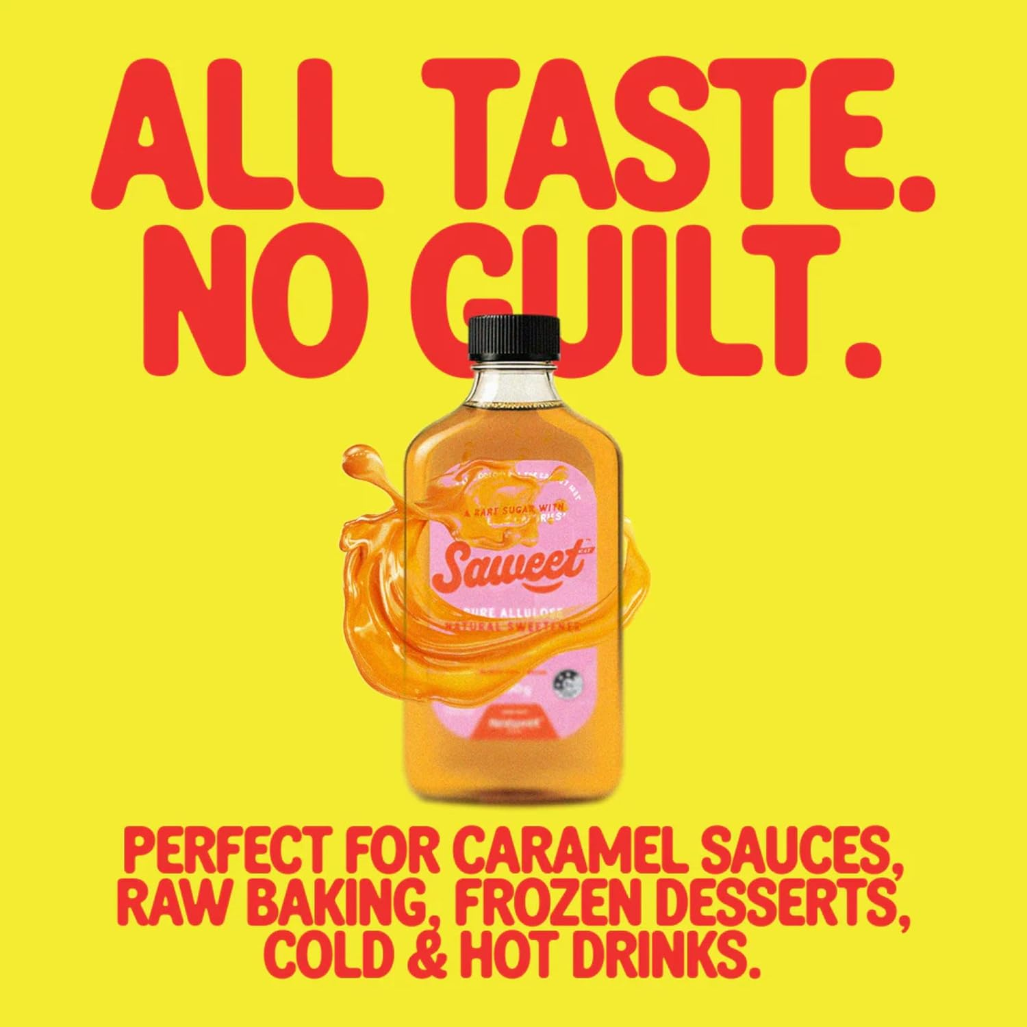 Saweetway Pure Allulose Syrup | 1 X 430G Bottle | Low Calorie Coffee Sweetener/Syrup Substitute for Pancakes, Smoothies Etc. Keto & Diabetic Diet Suitable, Vegan & Gluten Free | 87% Less Calories image number 2