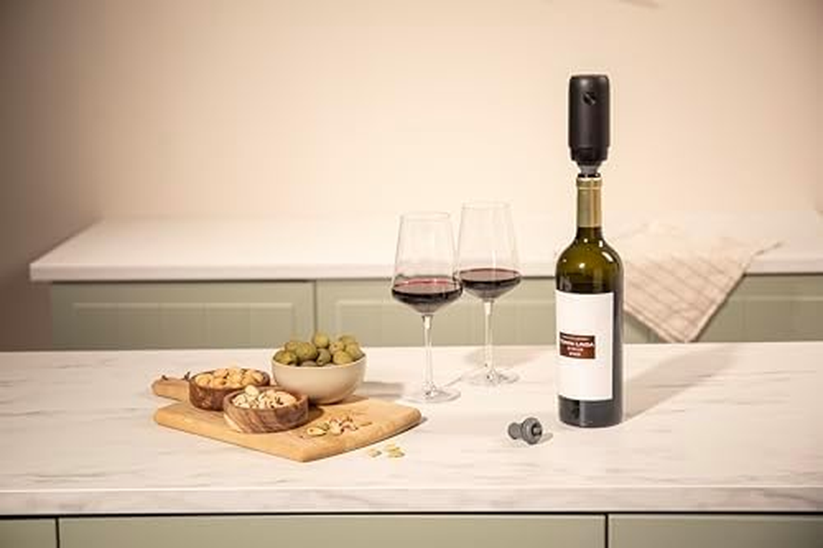 Vacu Vin Electric Wine Saver (USB Rechargeable) | Vacuum Van Wine Storage One-Touch Operation, Gift, Commercial Use