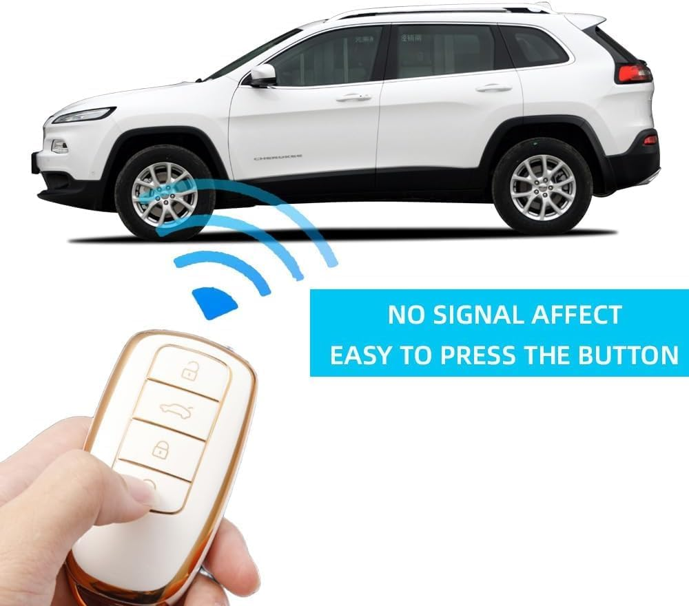 2Pcs Car Smart Key Fob Case Soft TPU Remote Key Fob Cover Car Key Fob Protector Compatible with Chery Omoda 5 Compatible with Tiggo 8 Pro 8 plus (White) - Black image number 3