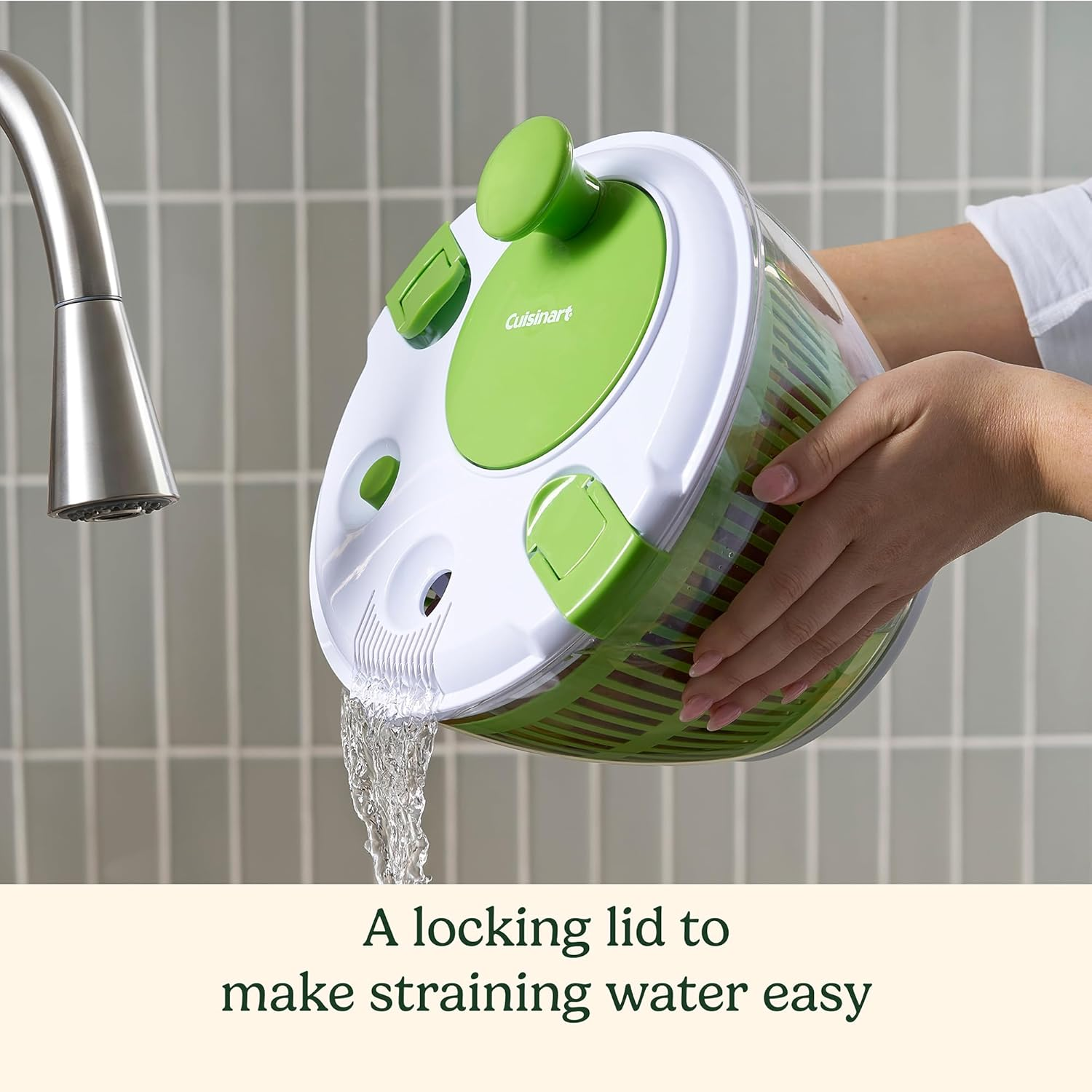 Cuisinart Salad Spinner, Green 3 Quart Capacity image number 2