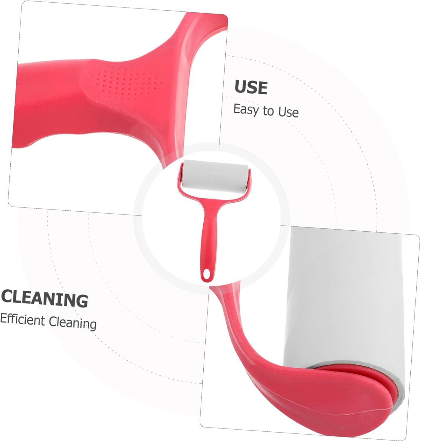 ADOCARN Nail Cleaner Rollers for Printing Nail Polish Stamper Dust Removal Silicone Handle Grip for Manicure Polish Removal for Home Salon Use image number 1