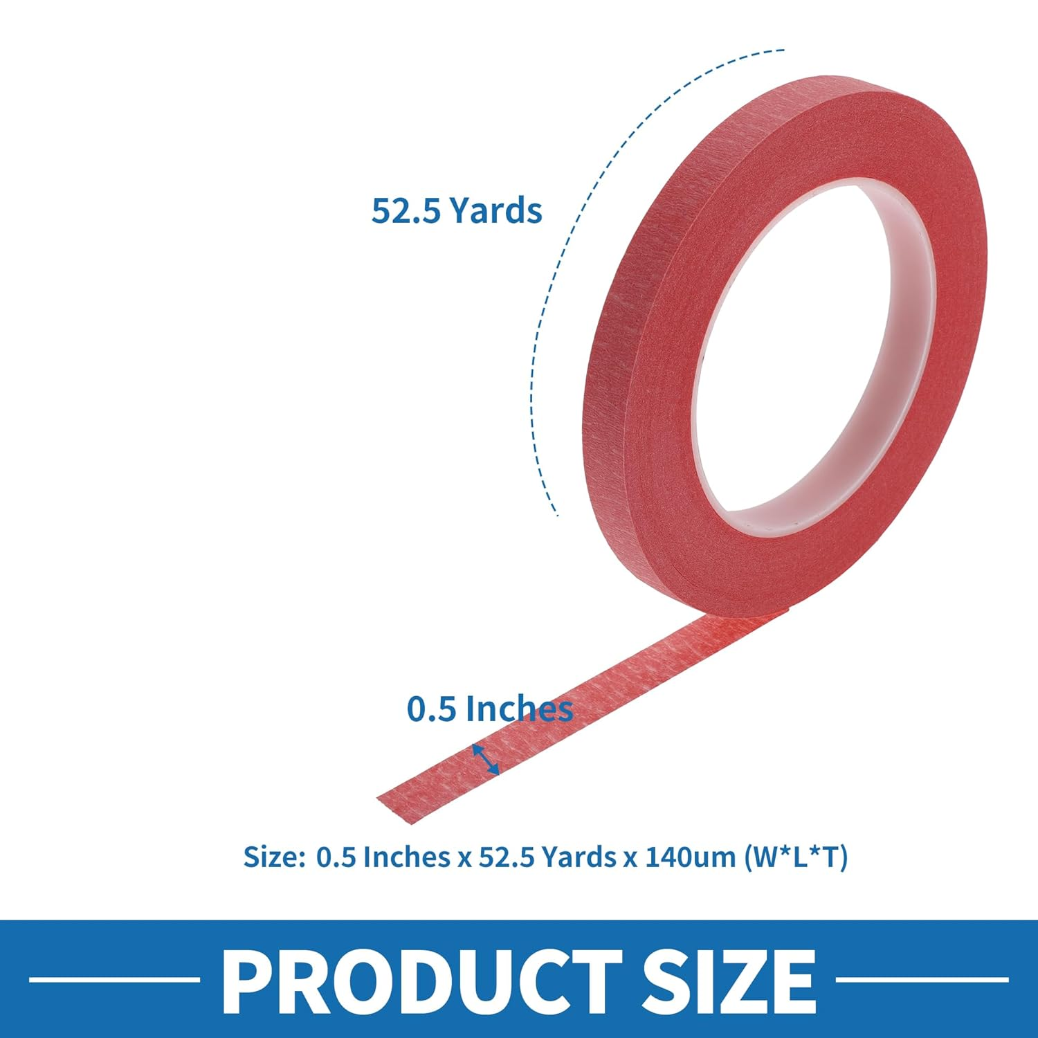 X AUTOHAUX Painters Tape Easy Removal 0.5 Inches X 52.5 Yards Masking Master Tape Red image number 4