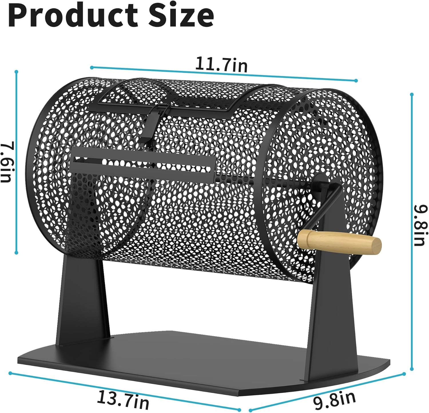 Orionstar Raffle Drum, Games & Sports Professional Raffle Ticket Spinner with Wooden Turning Handle Holds 2500 Tickets (Black) image number 5