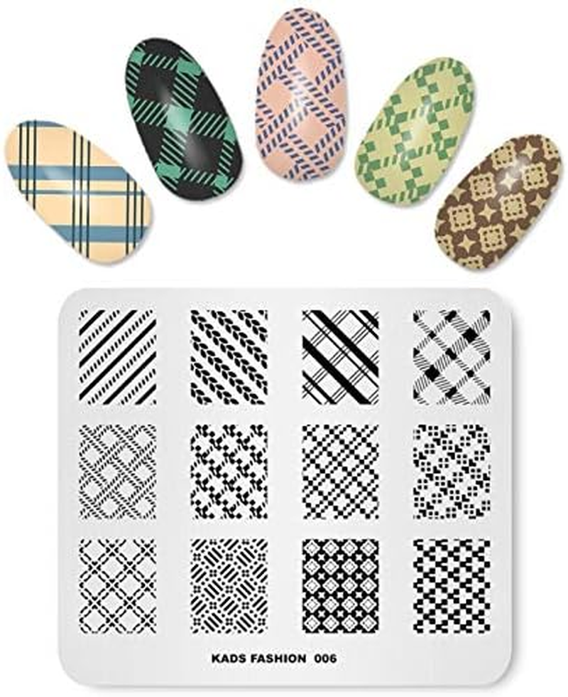 Alexnailart Nail Art Stamping Templates Manicure Tool Lines Lattice (FA006)
