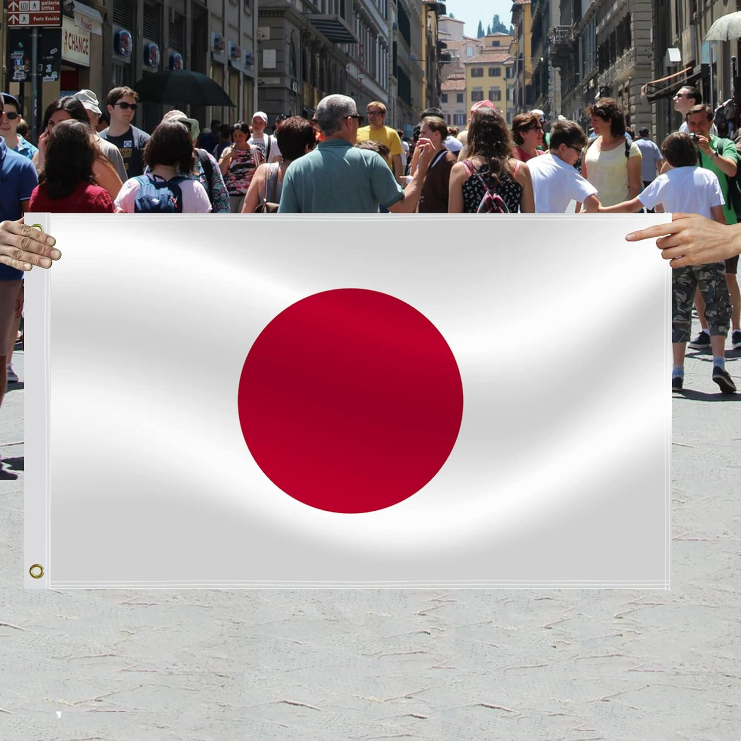 3&times;5 FT Japan Flag,Large Japanese National Decor,Double Side Digital Printed 75D Polyester Banner with Canvas Header Brass Grommet image number 1