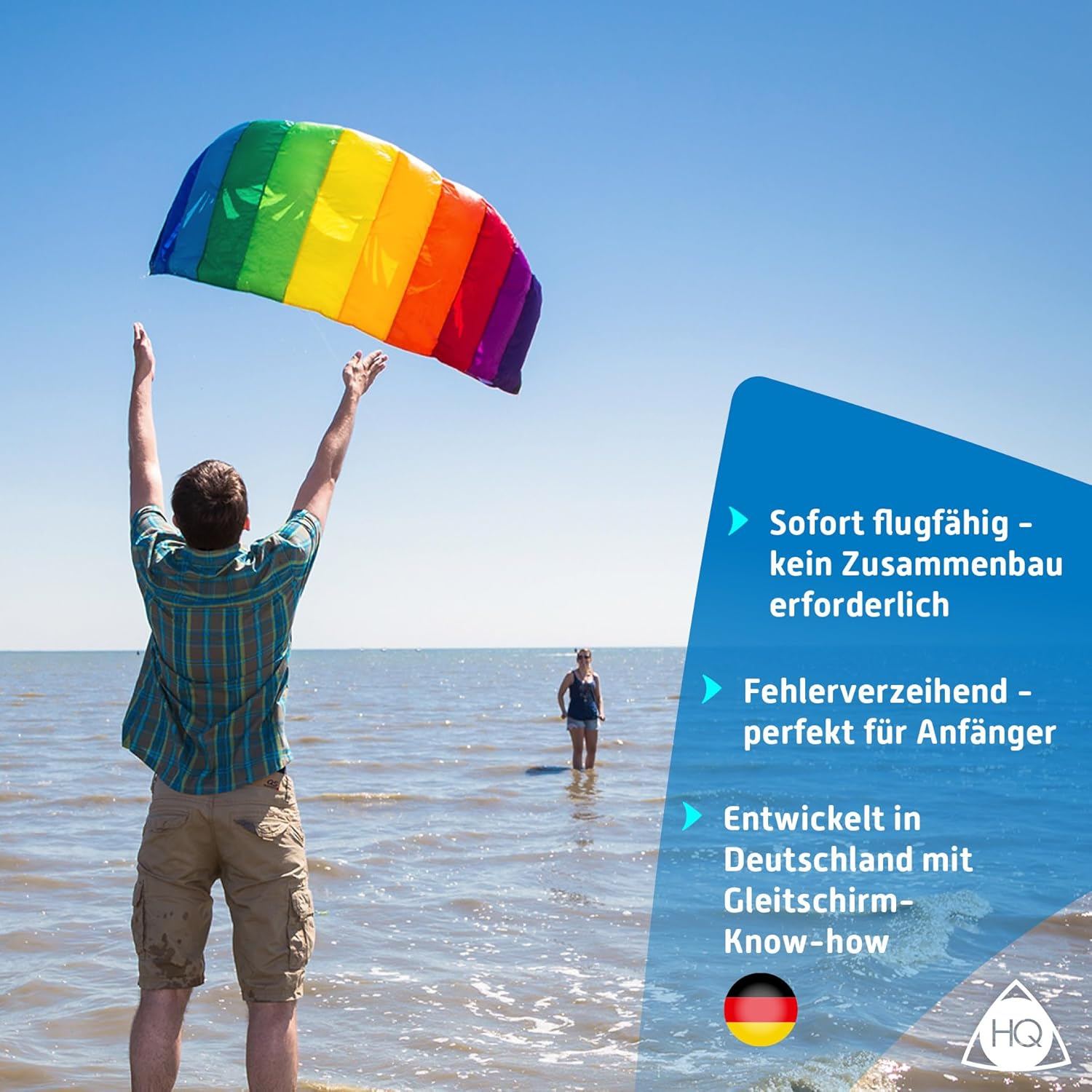 HQ Kites Symphony Beach III 1.3 Stunt Kite 51 Inch Dual - Line Sport Kite, Color: Rainbow - Active Outdoor Fun for Ages 8 and Up image number 2