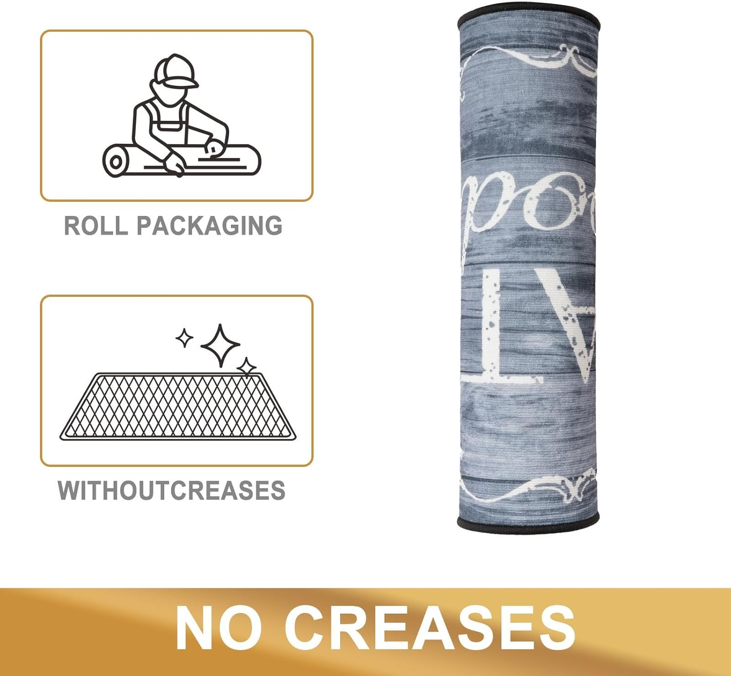 KANGA ROOM Kitchen Rugs, 2 Piece Washable Mats for Laundry & Hallway image number 3