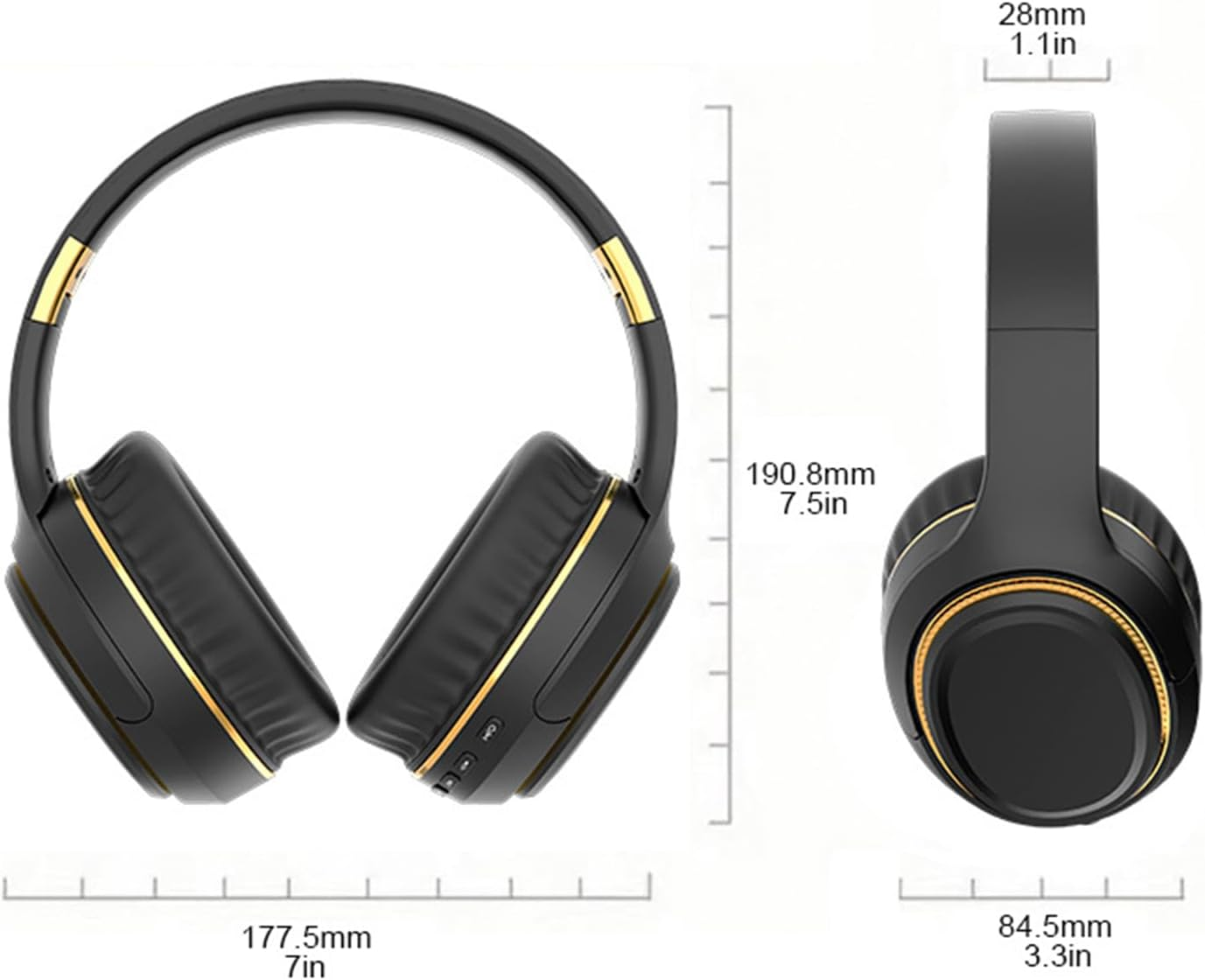 Rrlihjgu over the Ear Headphones - Wireless Game Earphones,Foldable Headphones with Breathing Light & Stereo Bass Sound for Commuting Workout Lawn Concert Workout image number 3