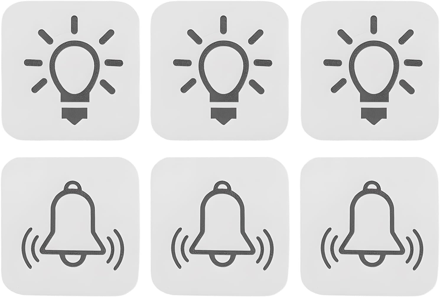 VGOL 40Pcs Transparent Switch Sticker Set Bells Stickers Light Symbol Stickers 14X14Mm for Outdoor Indoor Switch image number 2