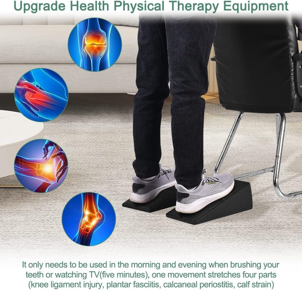 Slant Board Squat Wedge for Calf Stretching，3 Pcs Foot Stretcher Balance Board for Plantar Fasciitis, Adjustable Foam Slant Board Wedge Great for Exercises image number 2